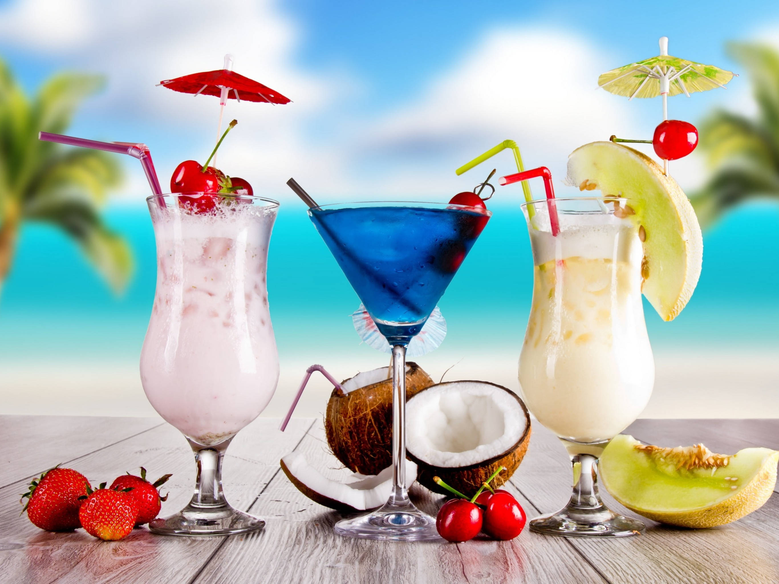 Bături tropicale melon berry blue curacao Fundal