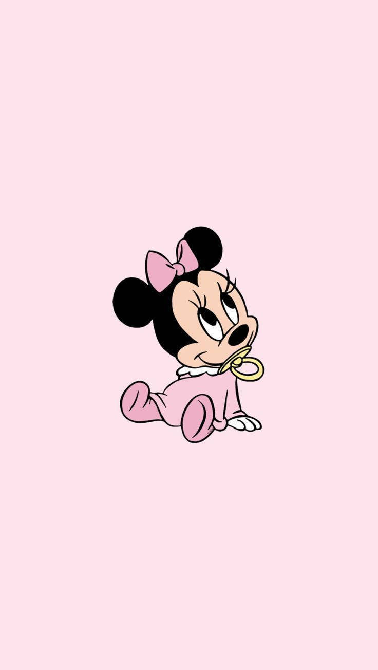 Bebelușă Minnie Mouse drăguță și estetică în stil desen animat Fundal