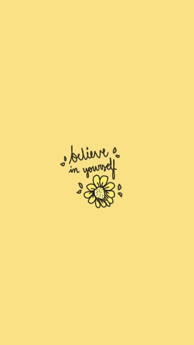 Believe In Yourself Galben Pastel Drăguț Fundal