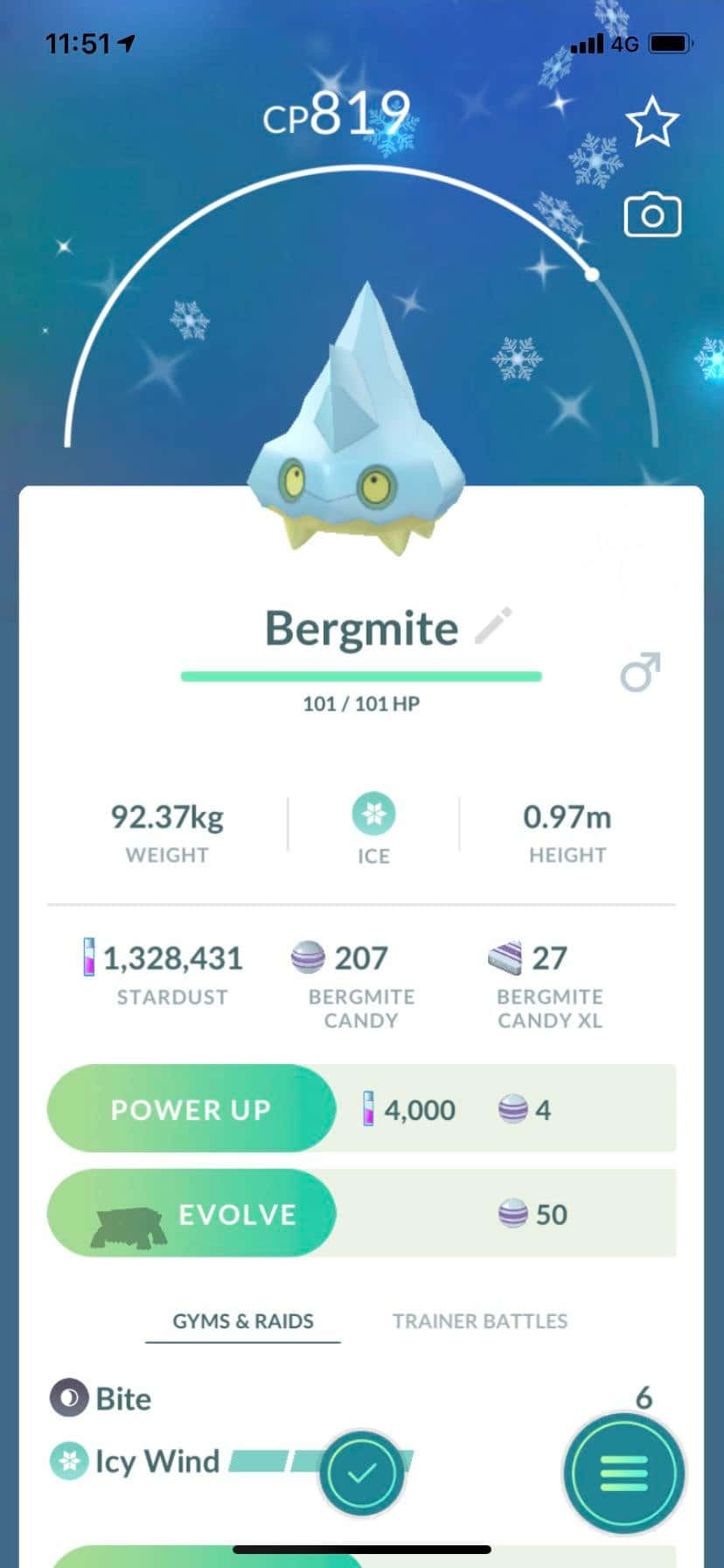 Bergmite cu 101 HP Fundal