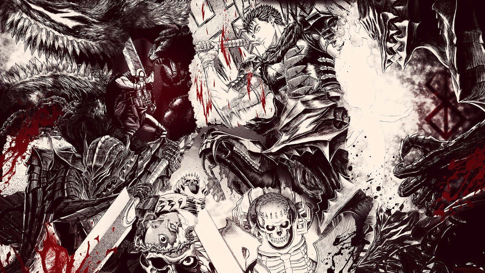 Berserk Manga Graffiti Întunecat Fundal