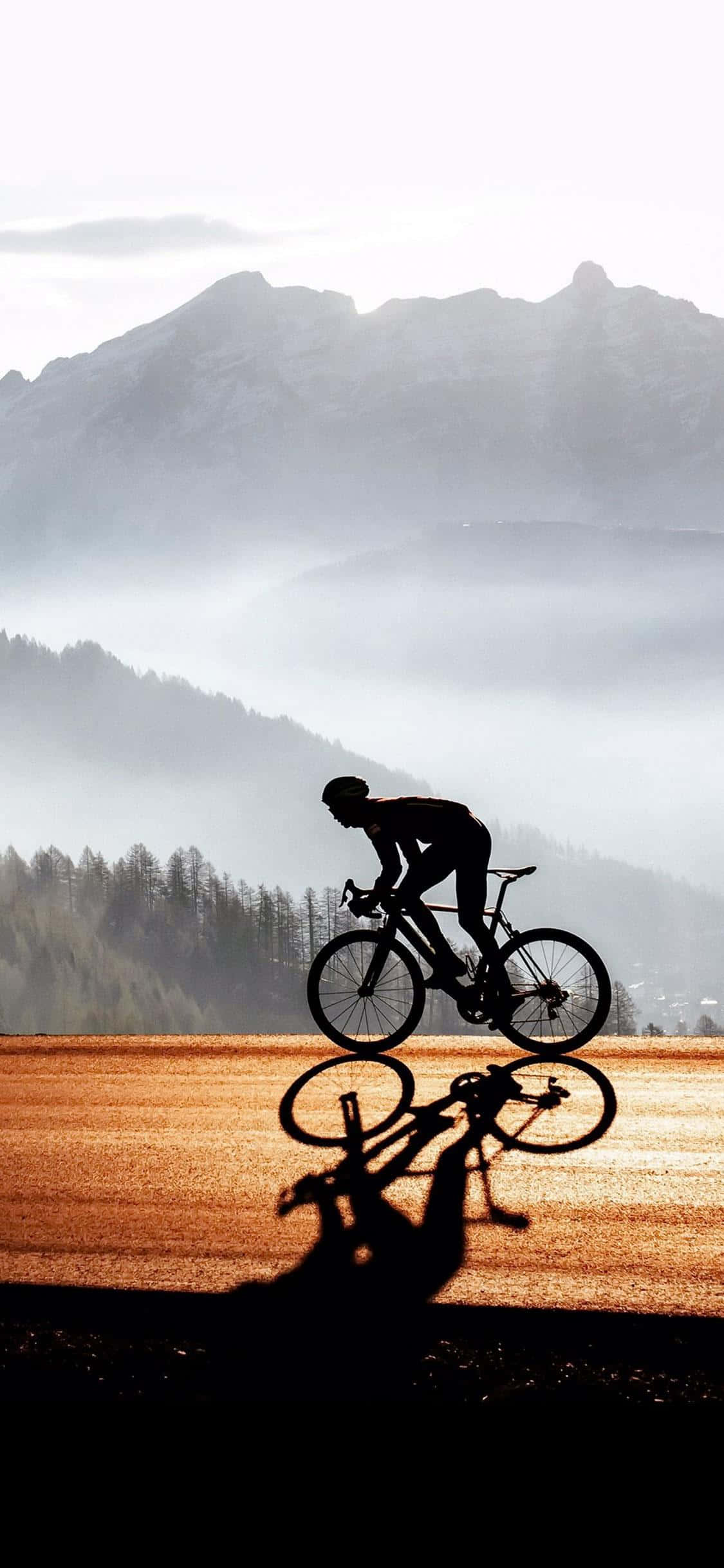 Bicicletă Montană Umbră Ecran Principal iPhone Fundal