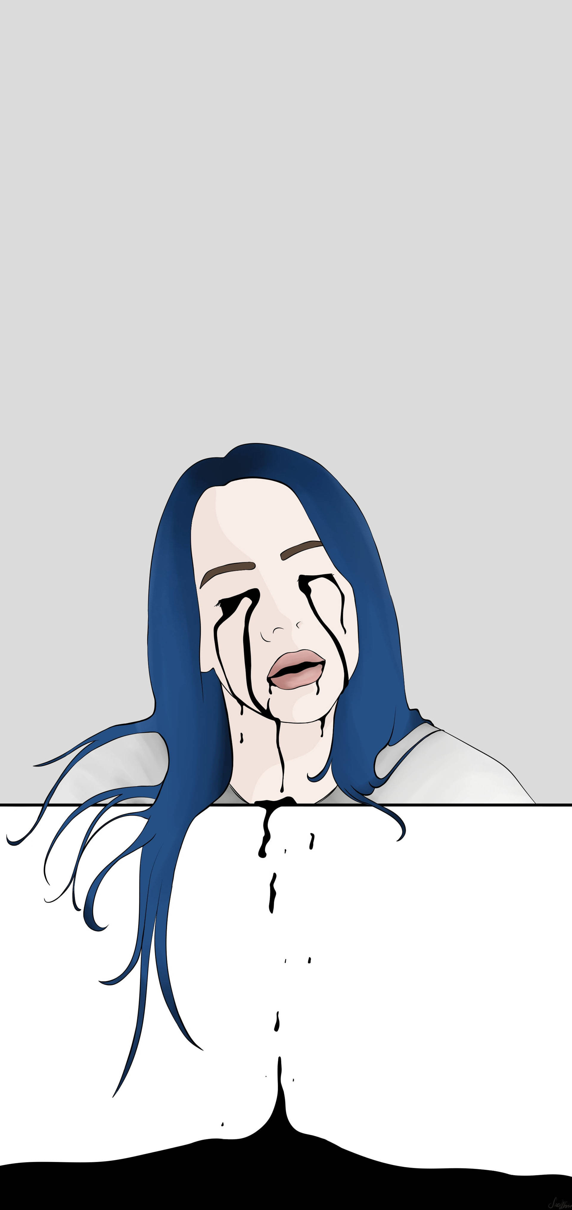 Billie Eilish Desen Trist Fundal