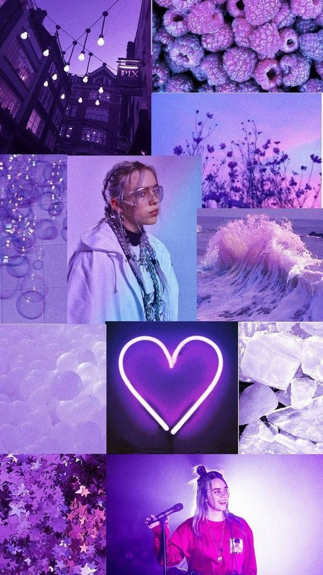 Billie Eilish Estetic Mov Purpuriu Fundal