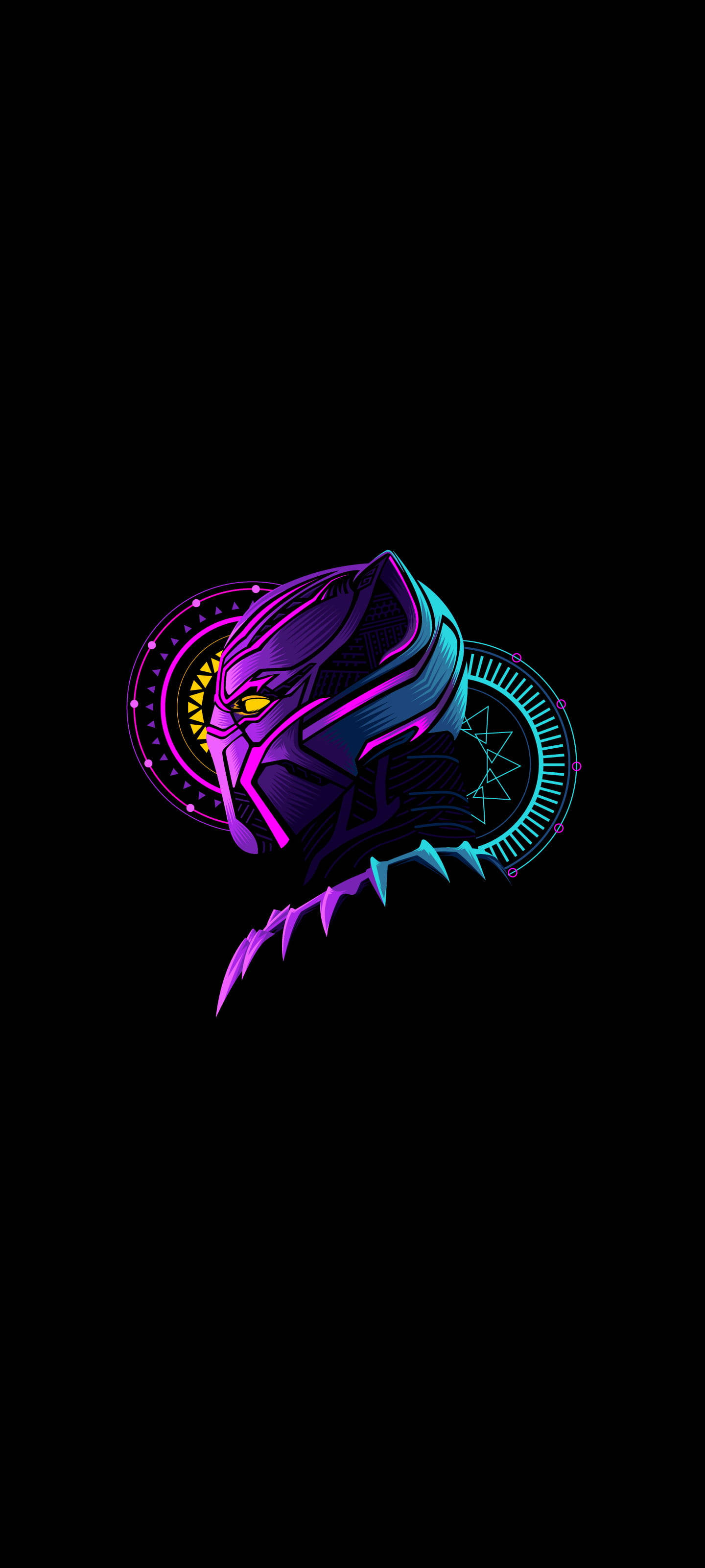 Black AMOLED Black Panther Fundal