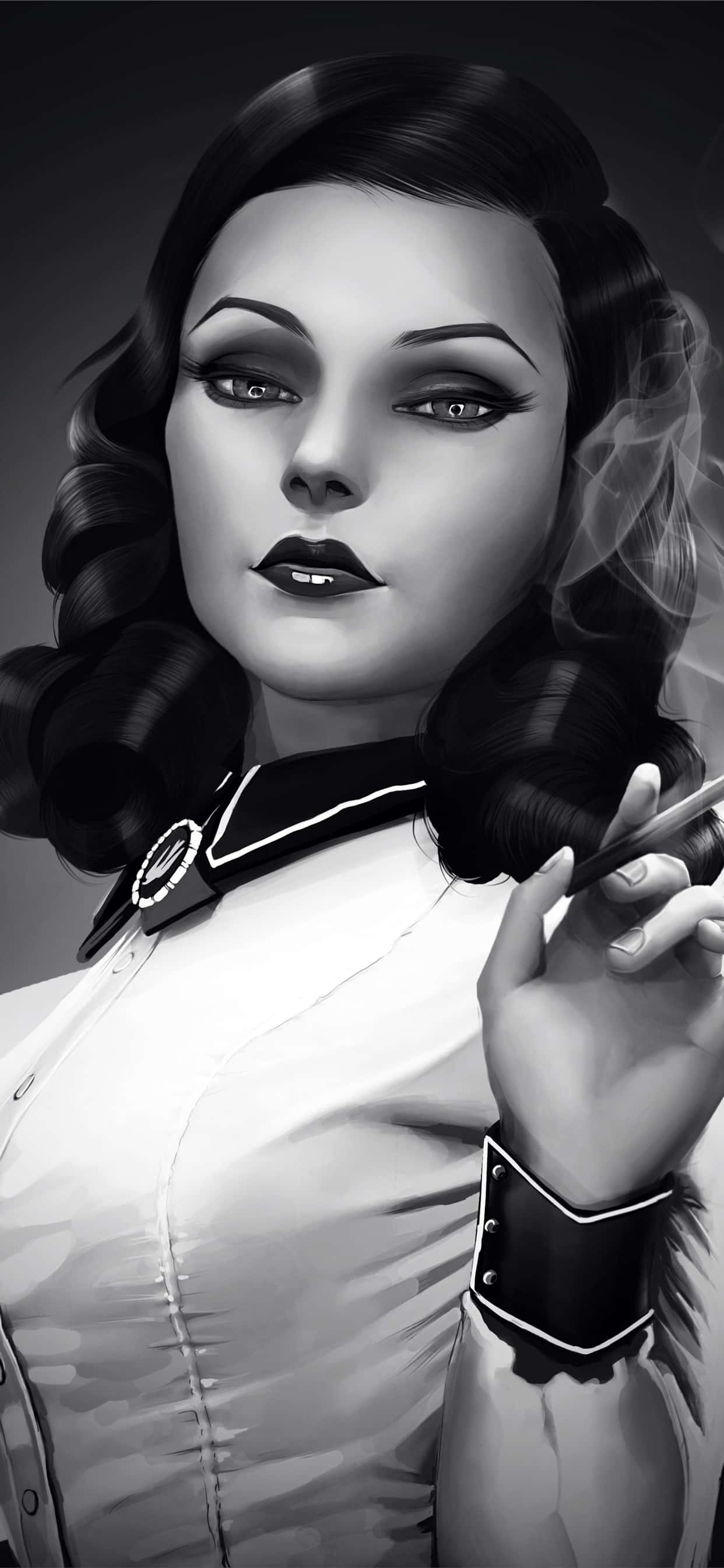 Alb și Negru iPhone Xs Max Bioshock Infinite Fundal