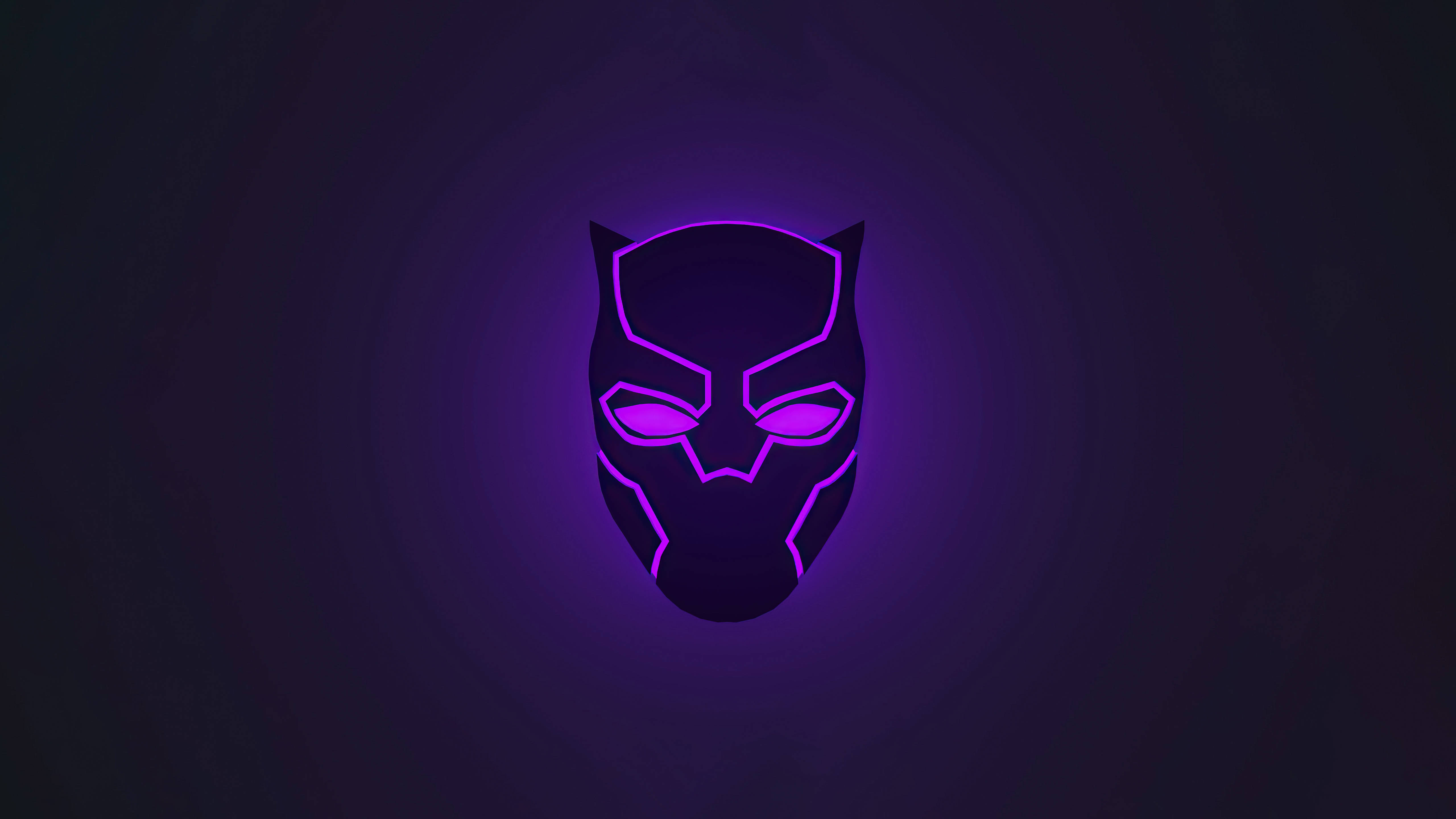 Black Panther 4K Ultra HD Logo Neon Întunecat Fundal