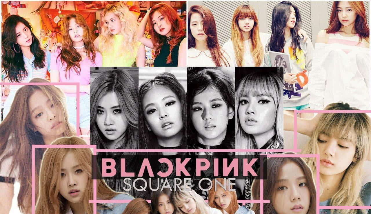 blackpink square one - un colaj cu fete Fundal
