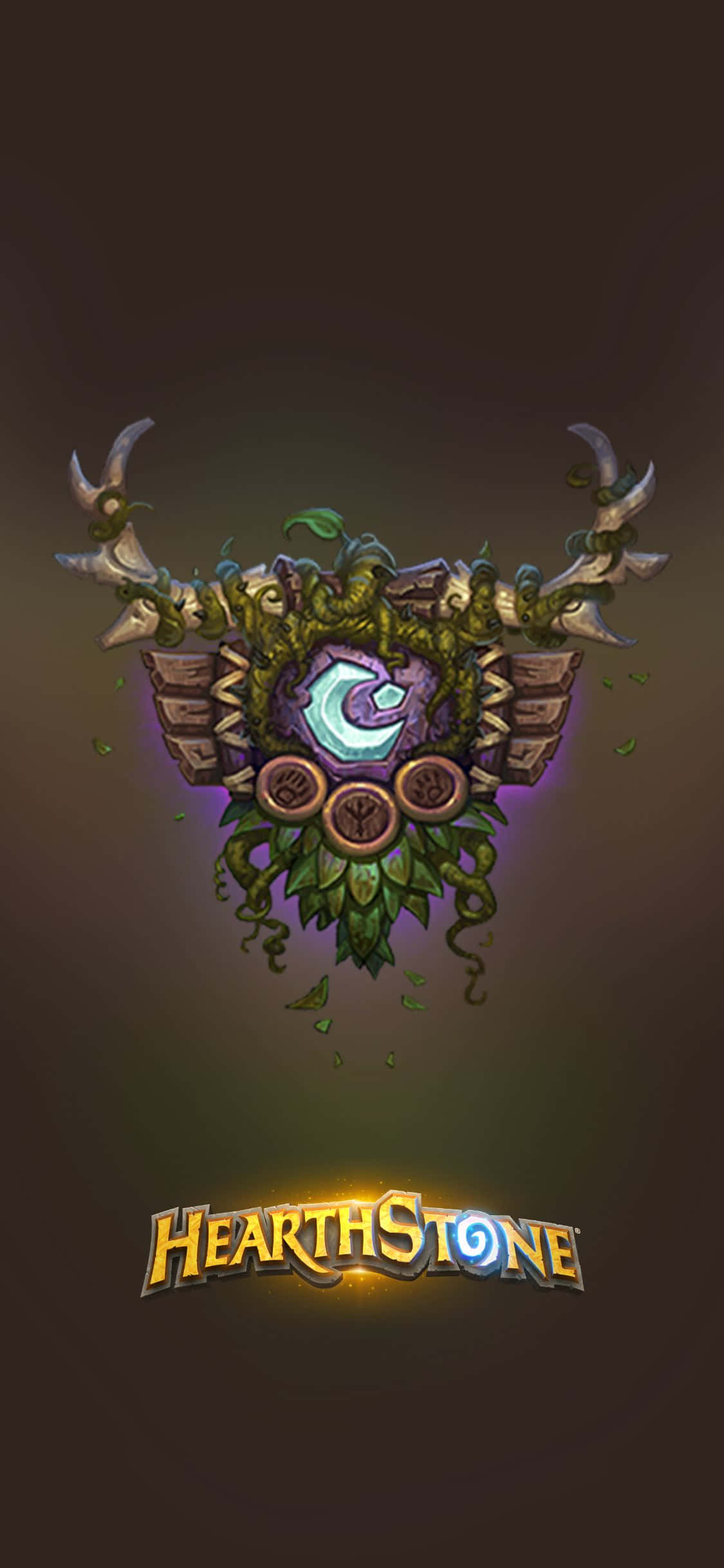 Fond de ecran cu emblema druidului pentru iPhone XS Hearthstone Fundal
