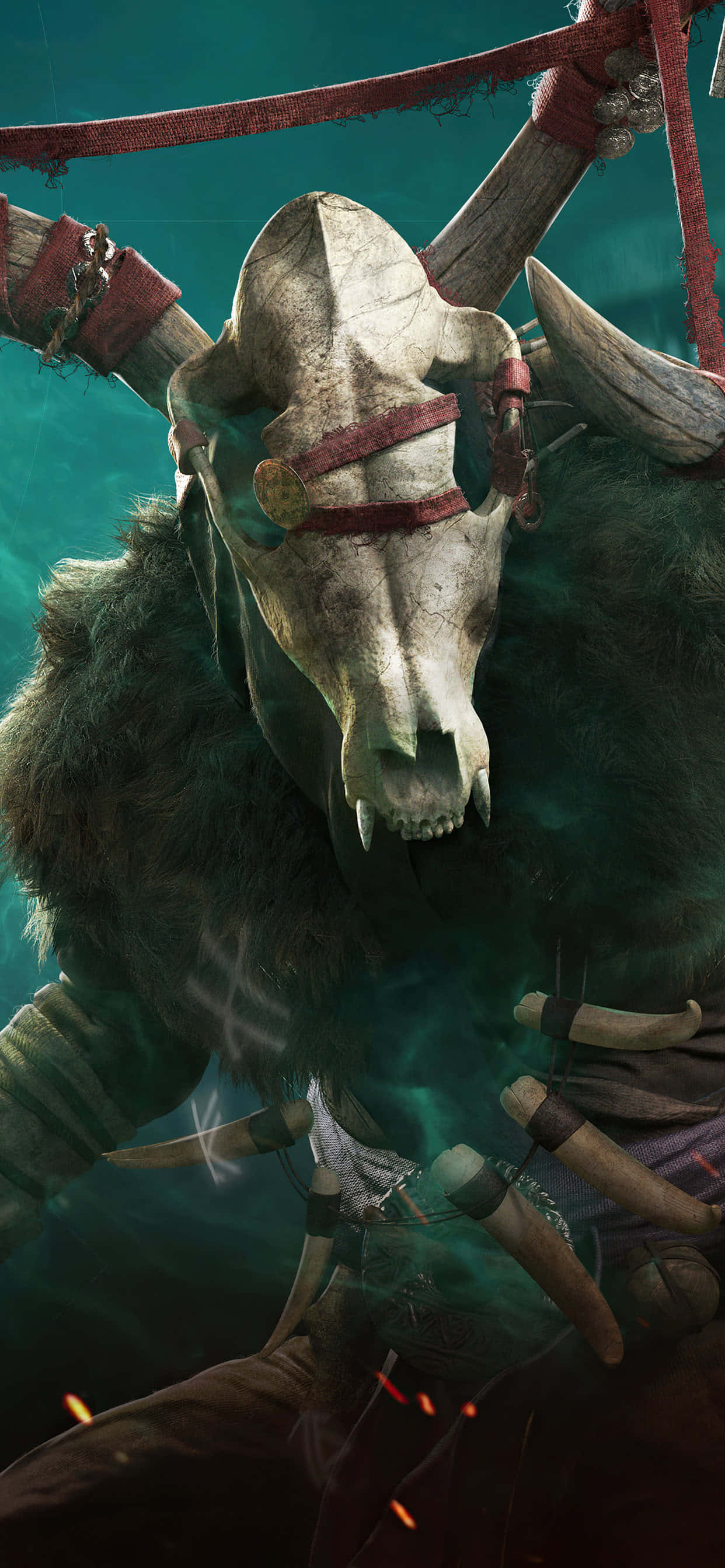 Blestematul iPhone Xs Max Assassin's Creed Valhalla Fundal
