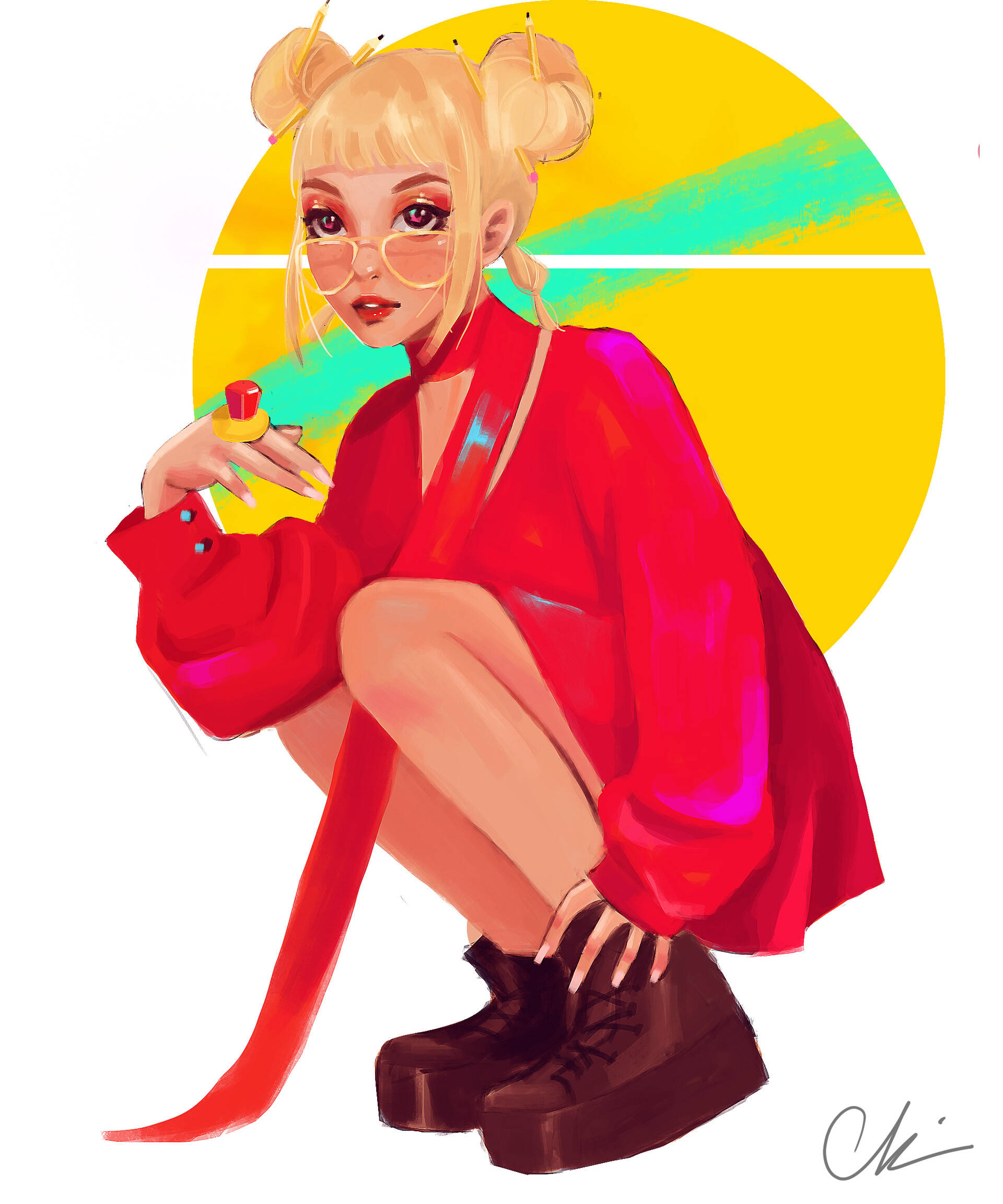 Blonde Doja Cat Fan Art Fundal