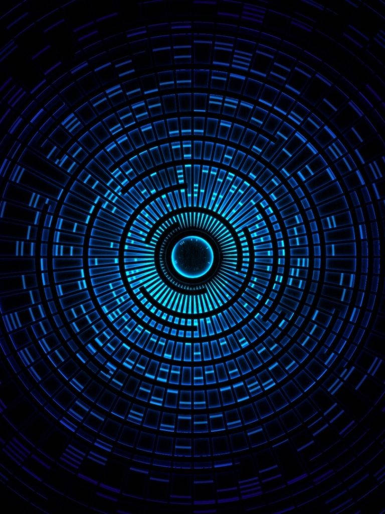Blue Circular Abstract iPad Mini Fundal