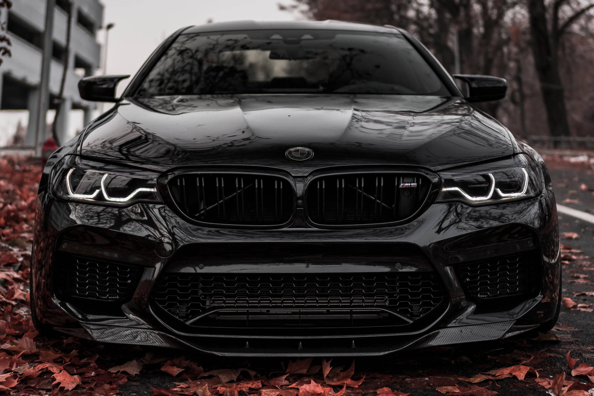 BMW M5 negru lucios pentru laptop Fundal