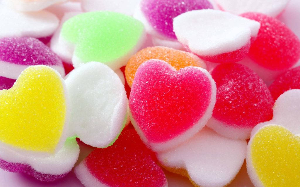 Bomboane dulci cu inimioare pentru iubire Fundal
