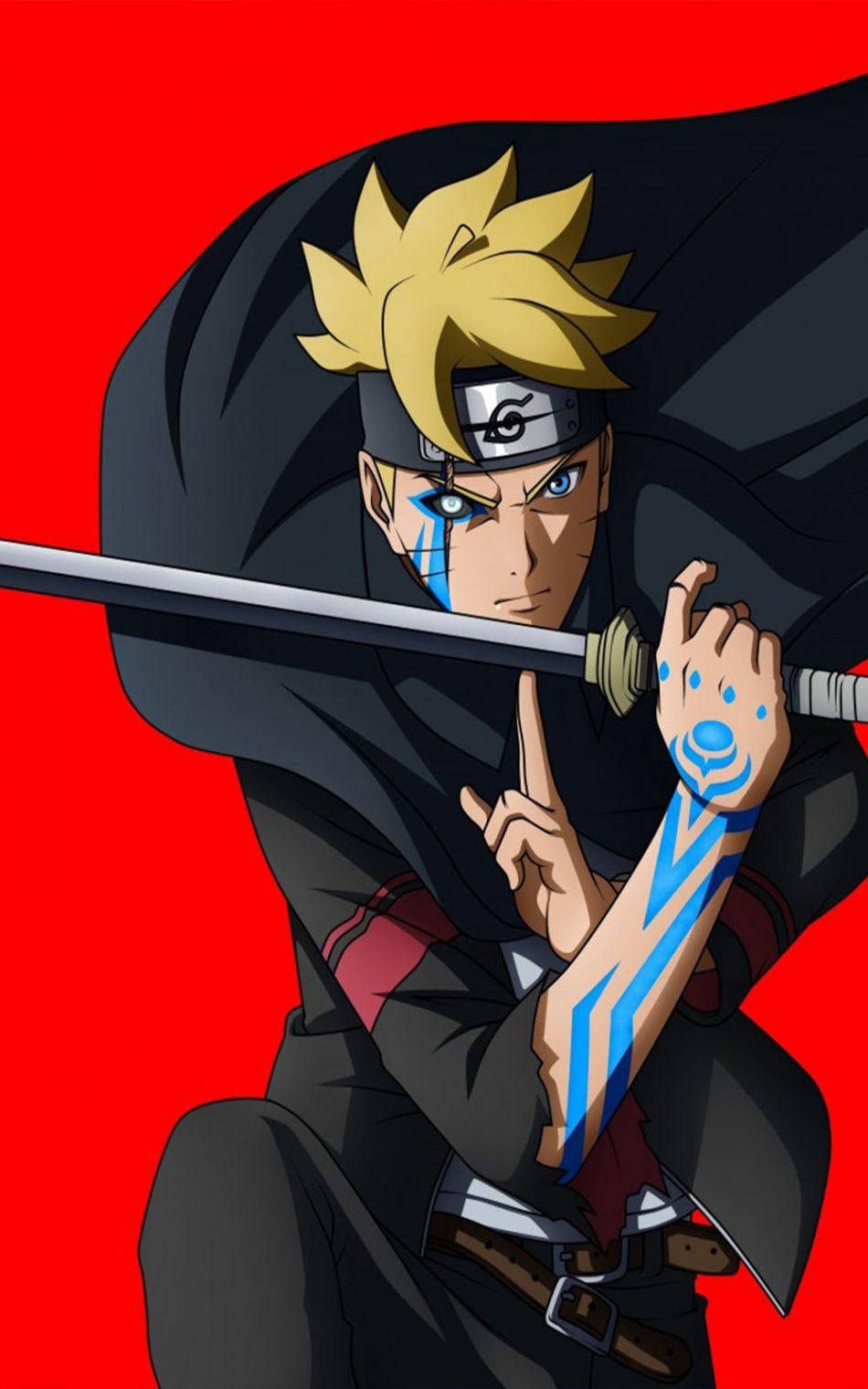 Boruto fundal roșu Naruto telefon Fundal
