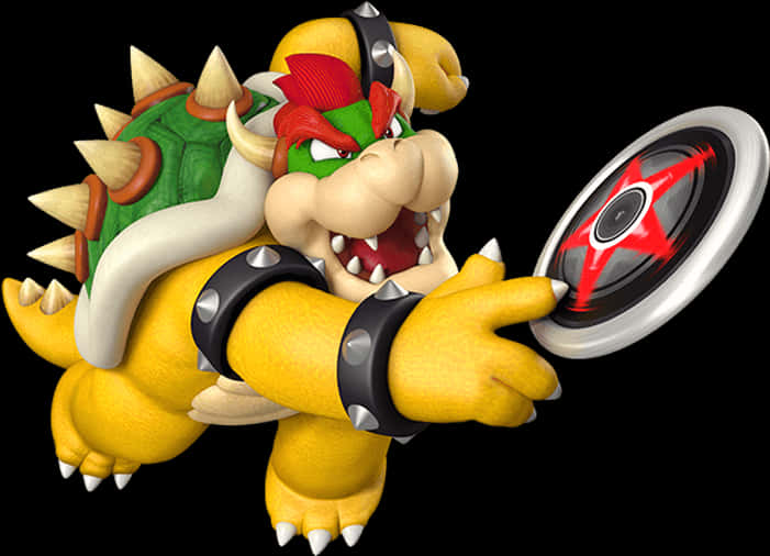 Bowser cu brățara cu țepi Fundal