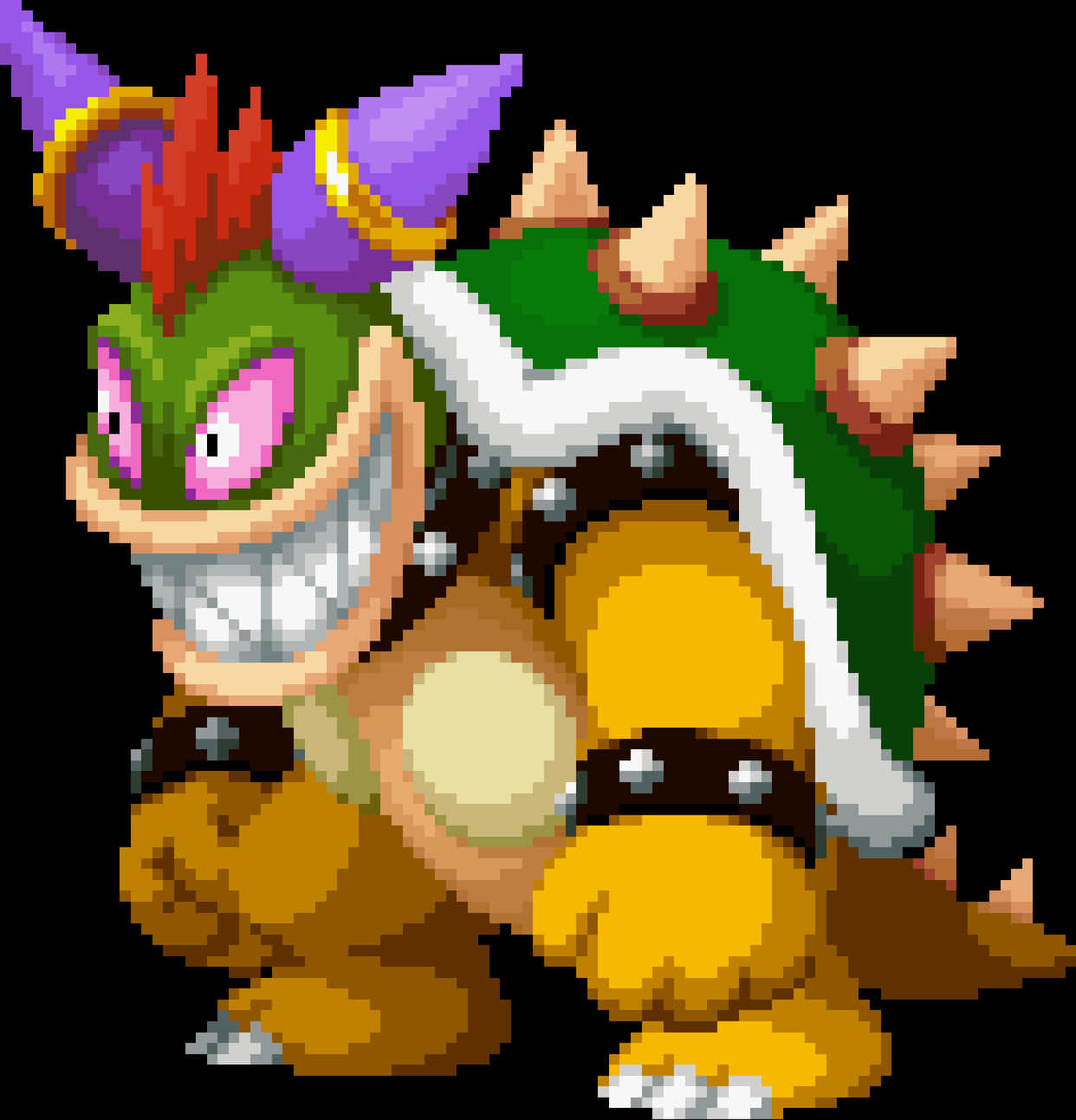 Bowser în stil Pixel Art Fundal
