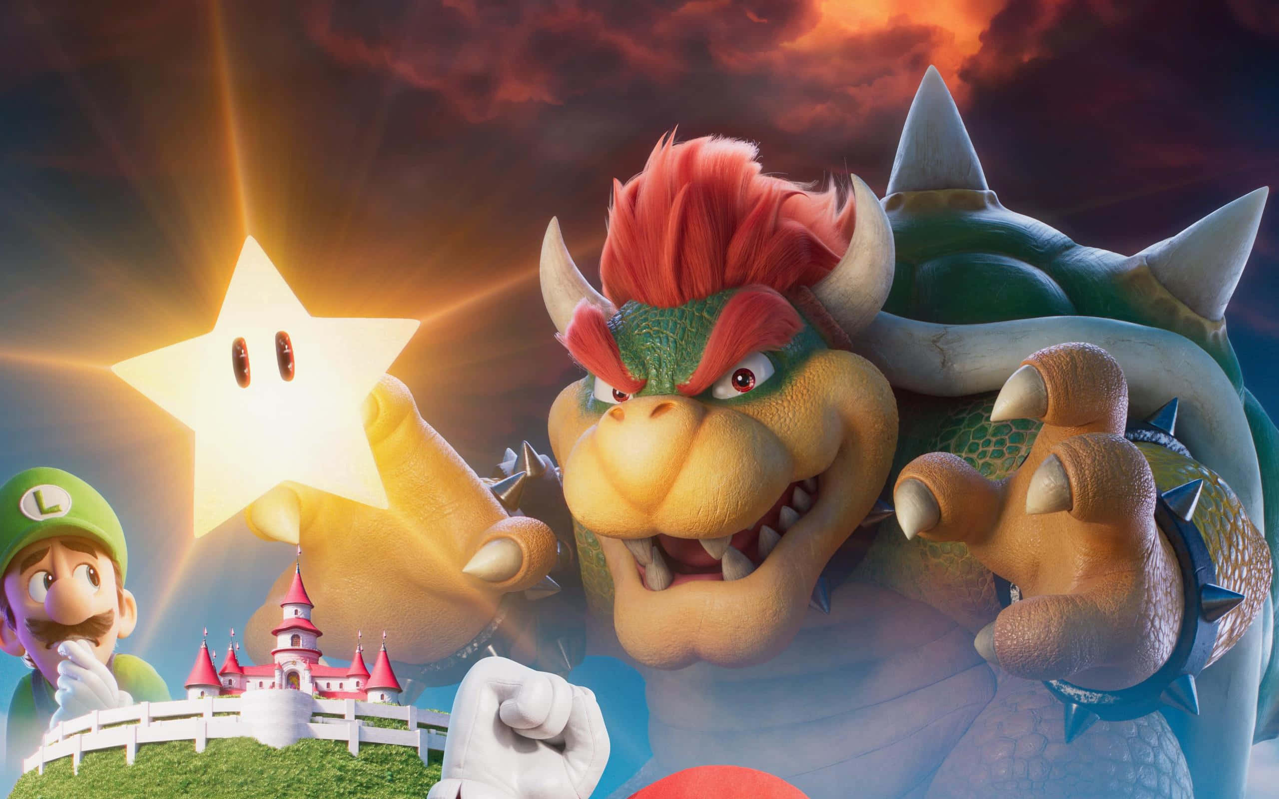 Bowser într-o poză epică pe un wallpaper 2560 x 1600 Fundal