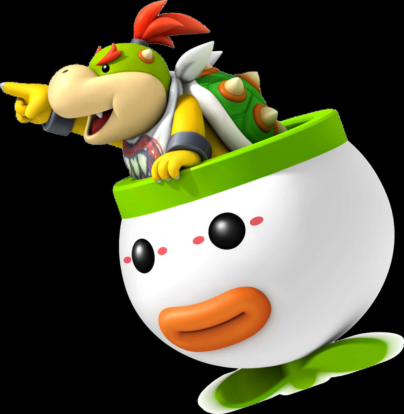 Bowser Jr. în Koopa Clown Car Fundal