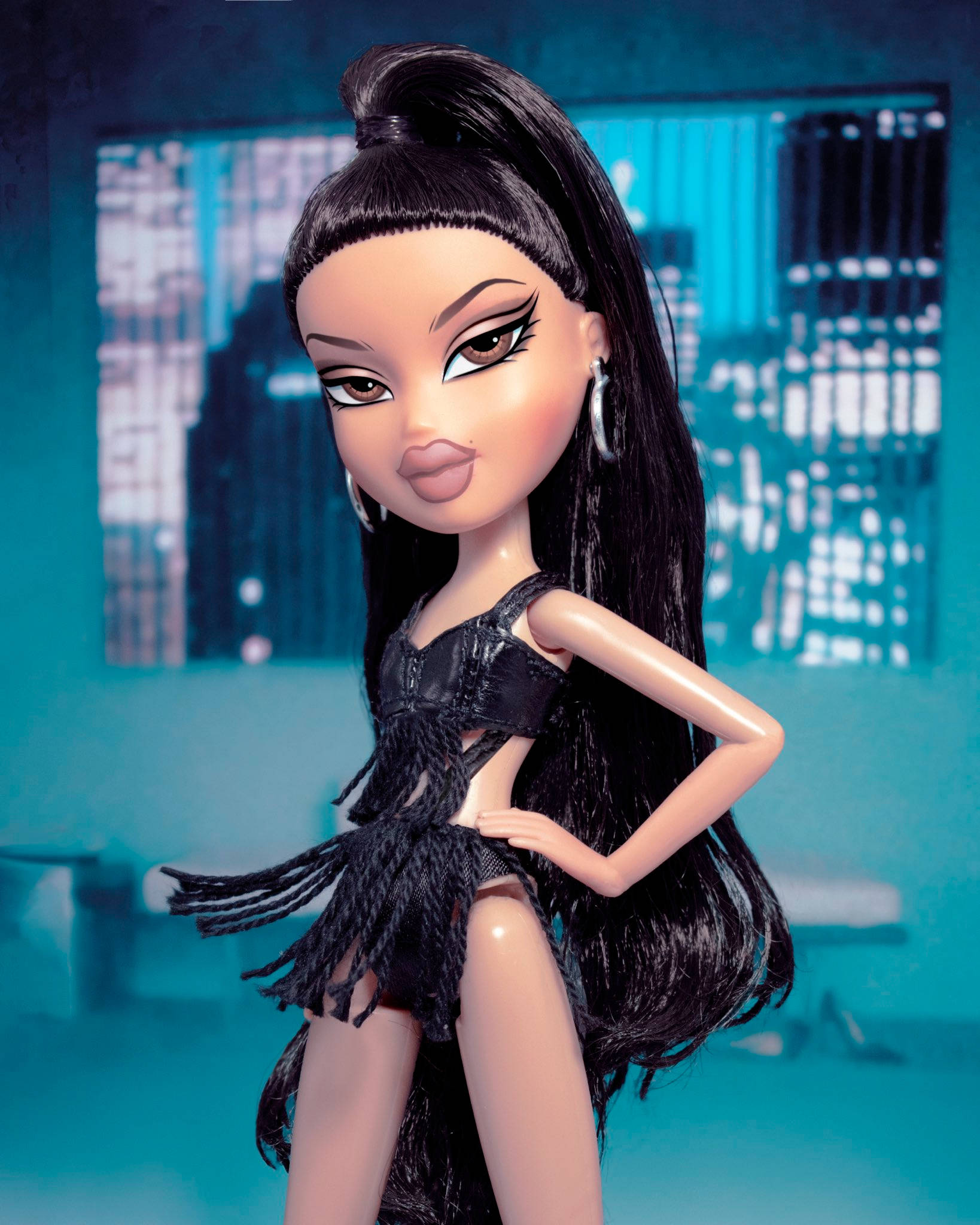 Bratz estetică supermodel în negru Fundal