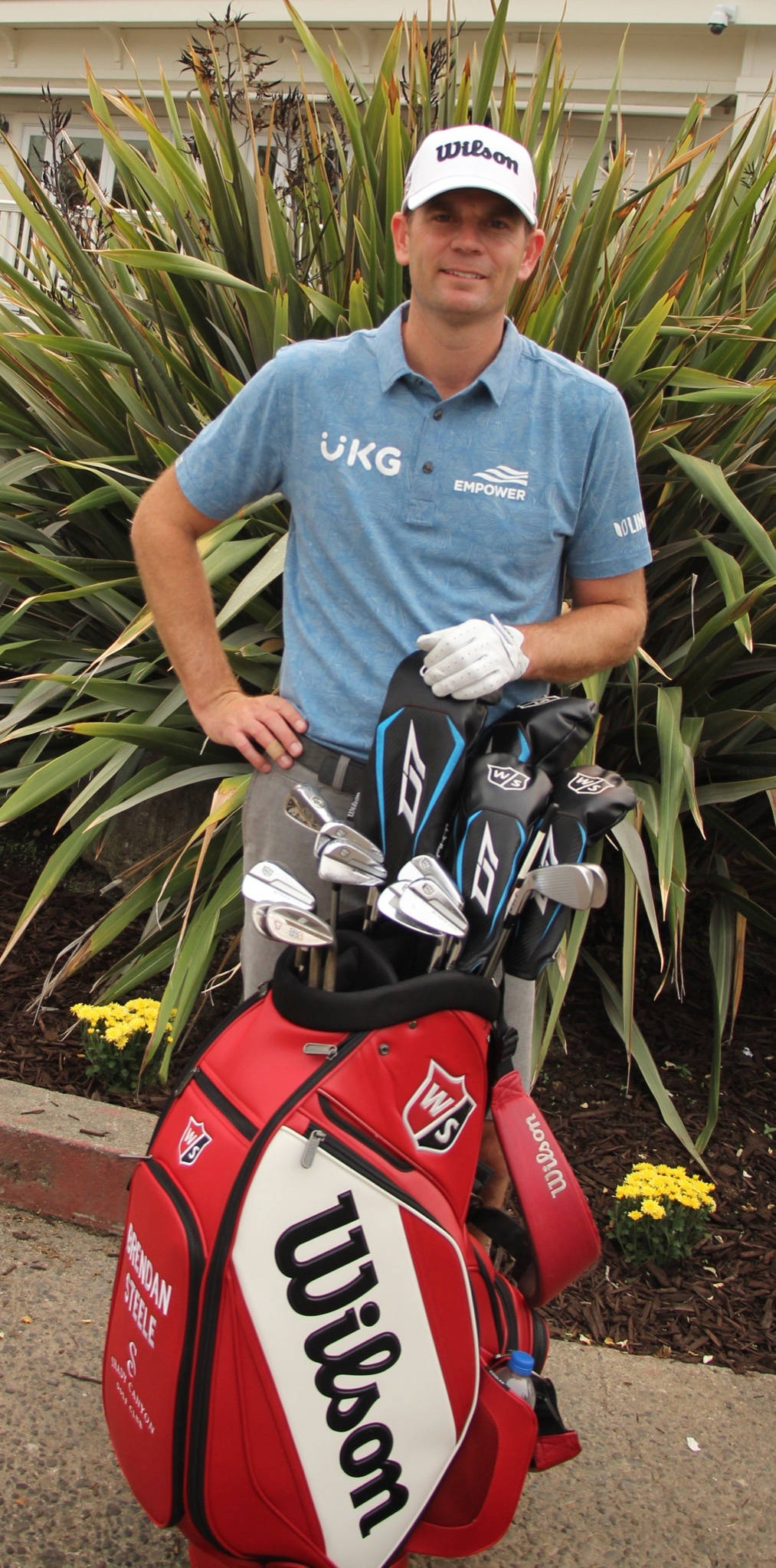Brendan Steele Cu Geanta de Golf Fundal