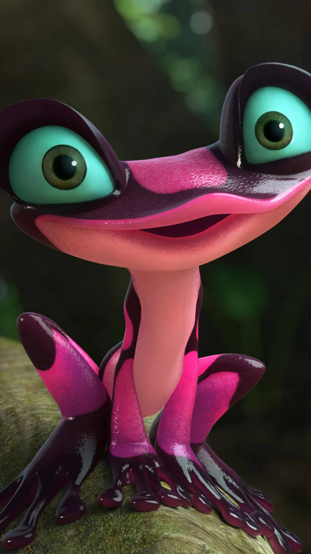 Broască Kawaii Roz Gabi Fundal