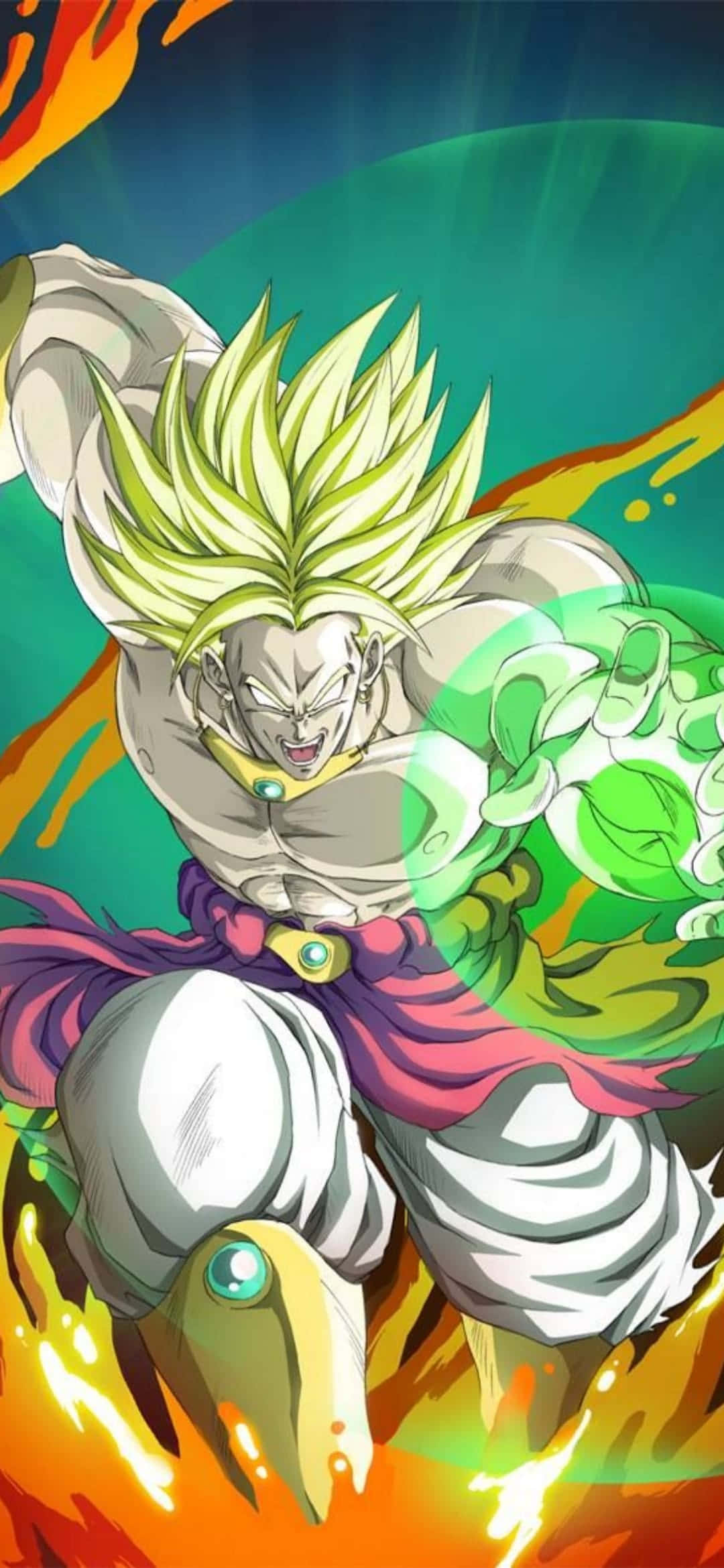 Broly iPhone Super Saiyan Explozie Energetică Fundal