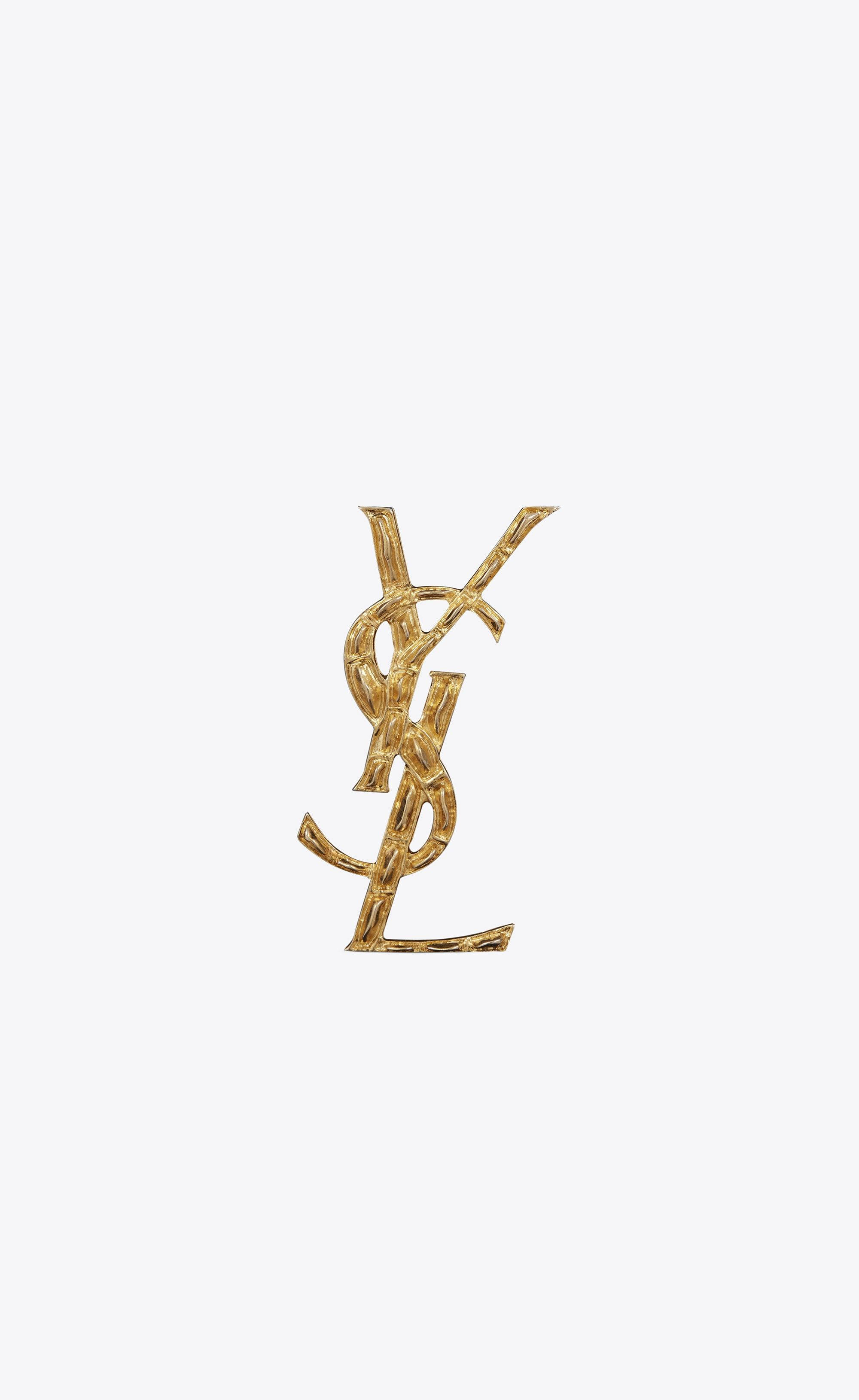 Broșă YSL Crocodil Auriu Fundal