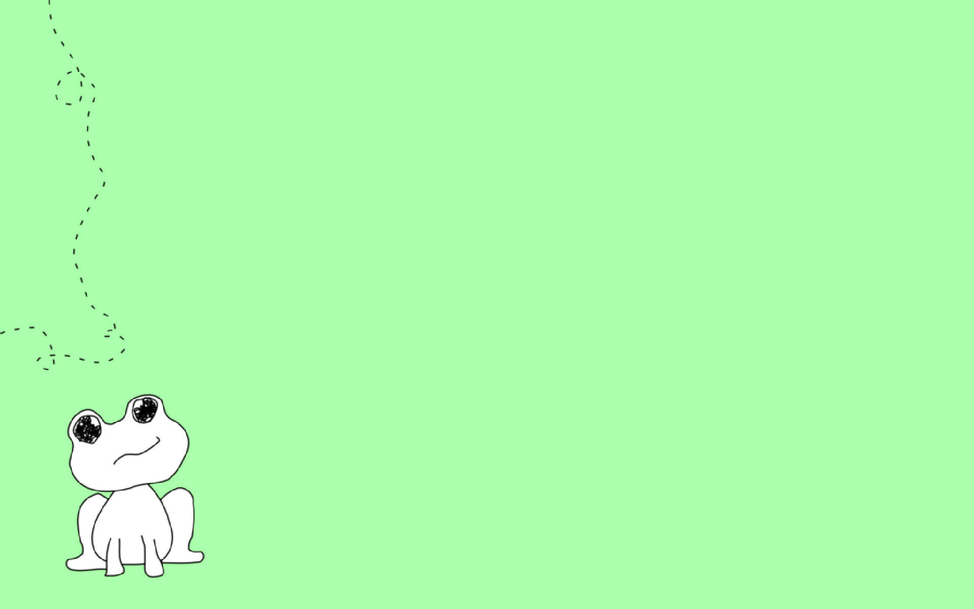 Broscuță Kawaii pe Desen Verde Fundal