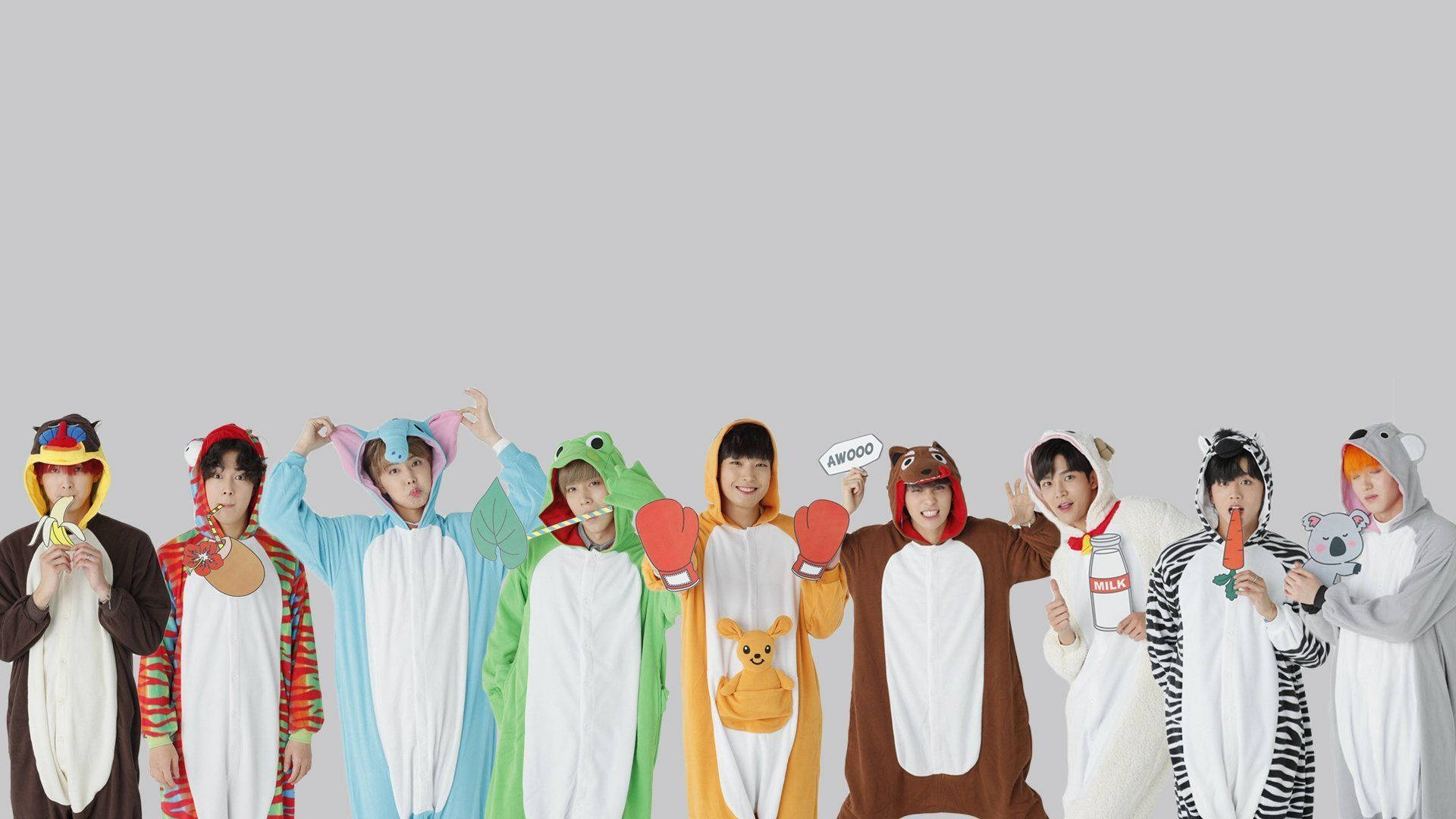 BTS Costum Drăguț de Animal 2020 Fundal