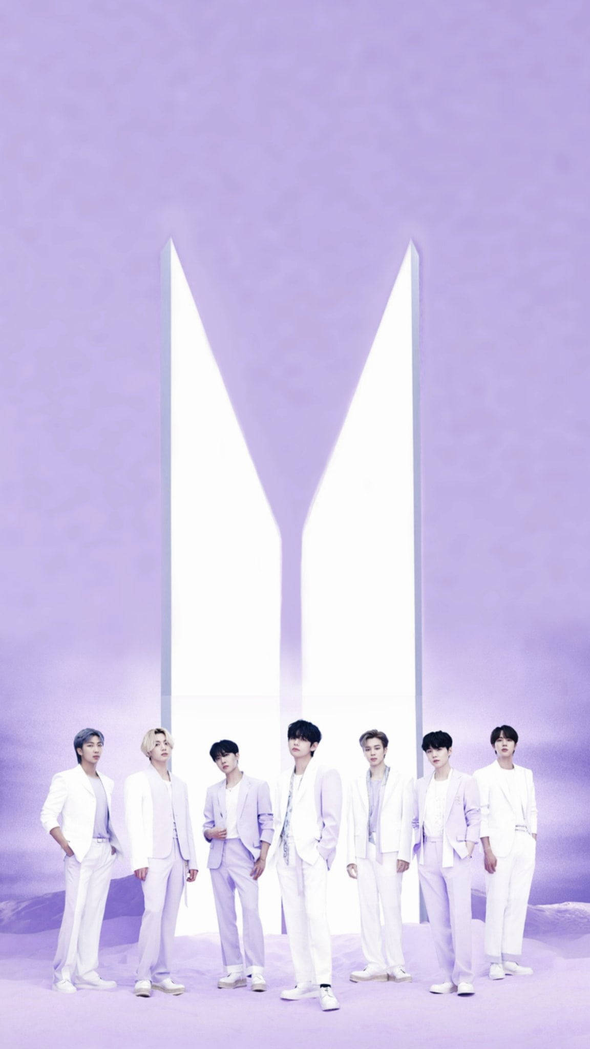 BTS Costume Alb și Mov Estetică Fundal