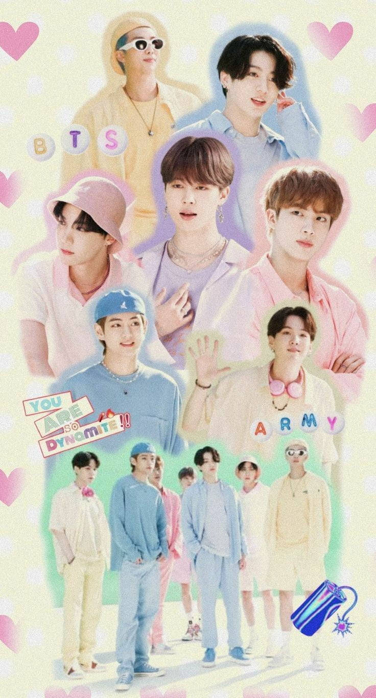 BTS Dynamite Estetic Pastel Drăguț Fundal