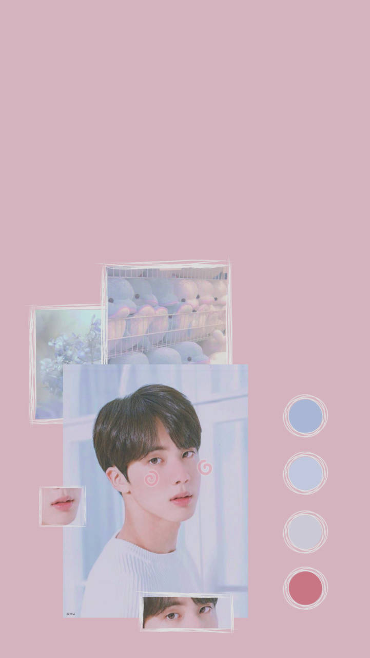 BTS Estetic Jin Pe Fundal Roz Fundal