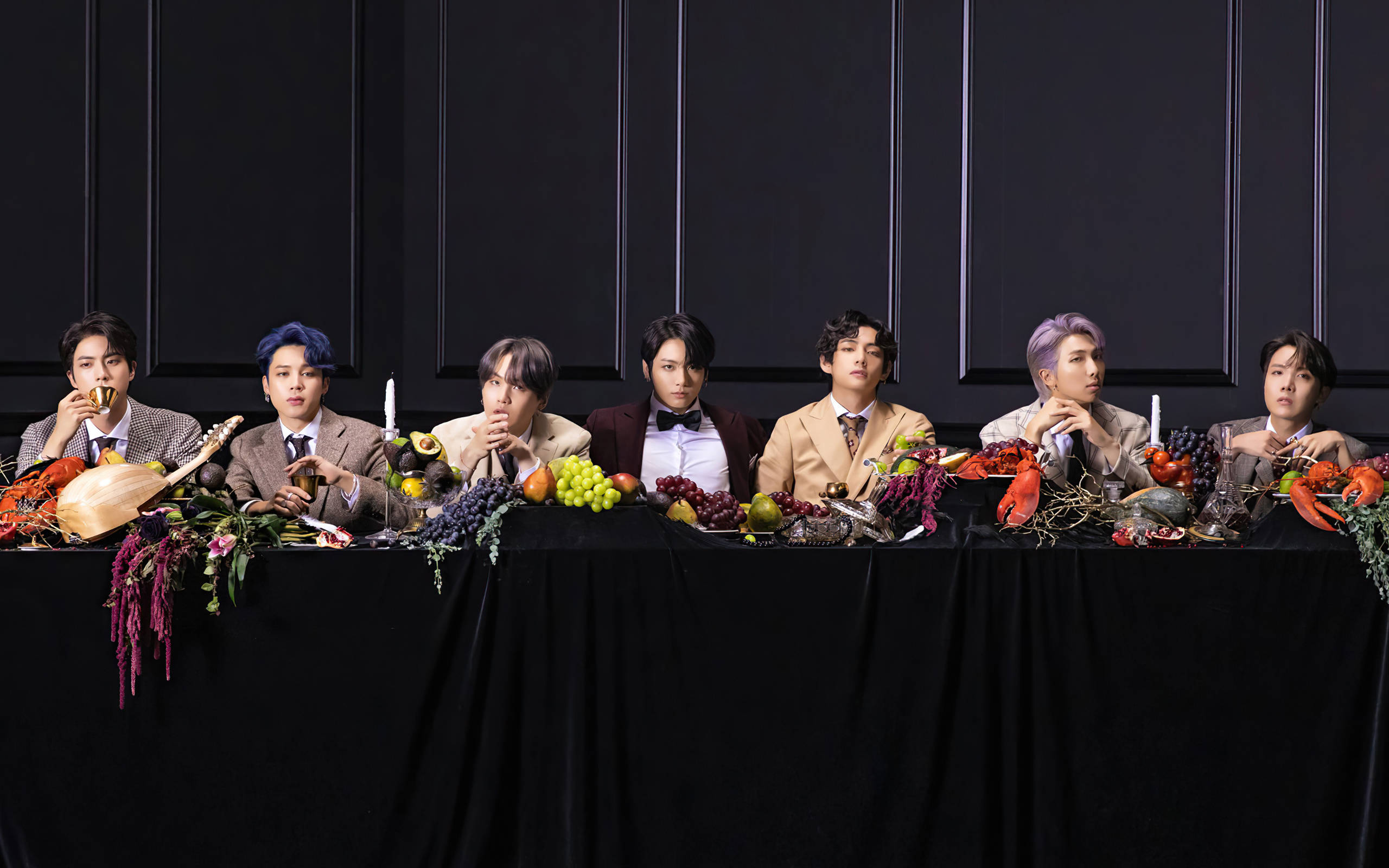 BTS Foto de grup Dionysus Fundal