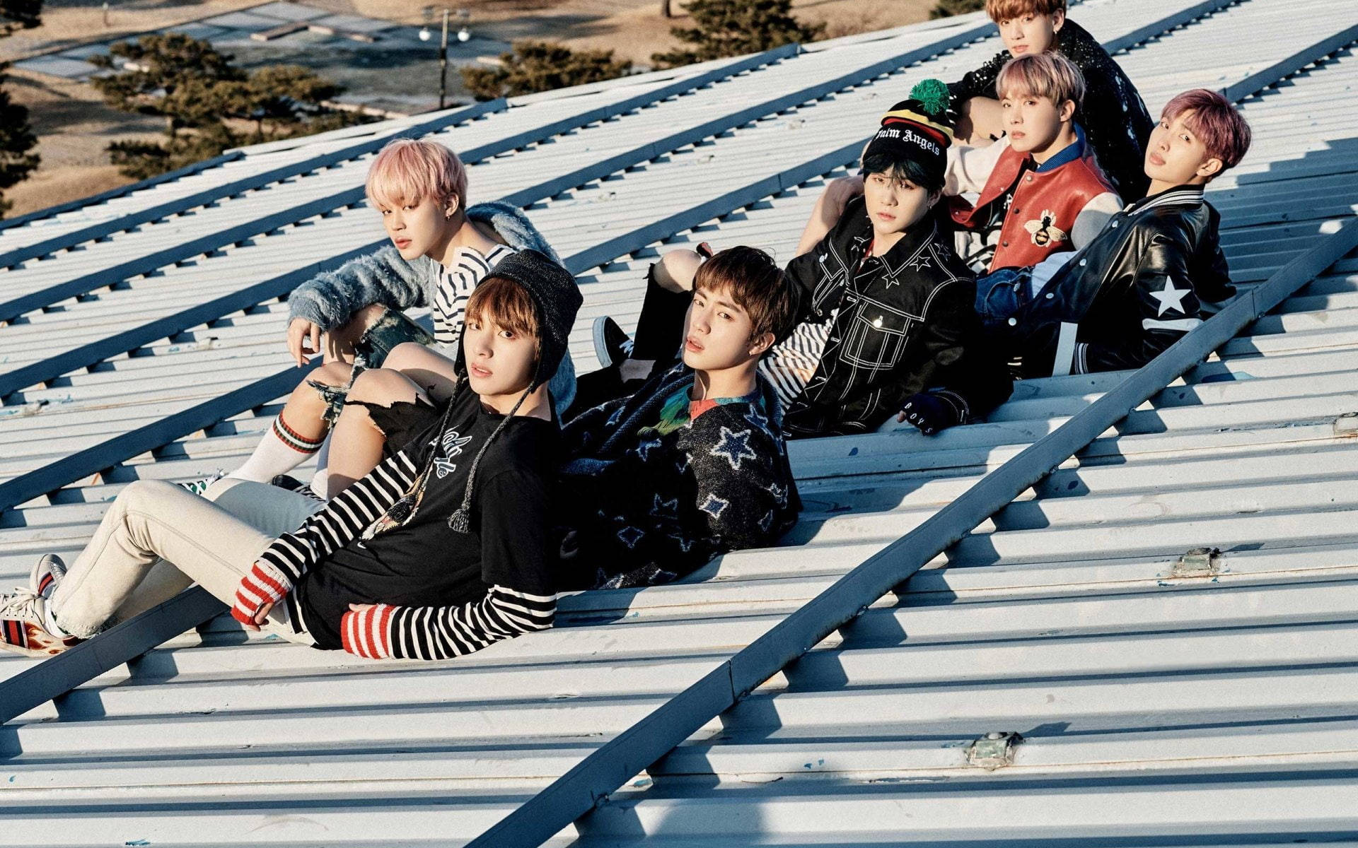 BTS Fotografie de Grup Spring Day Fundal