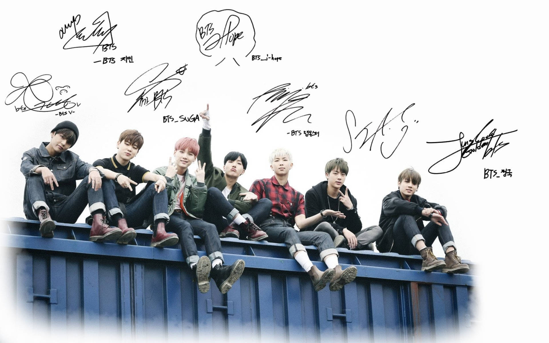 BTS Fotografie de grup 'Young Forever' Fundal
