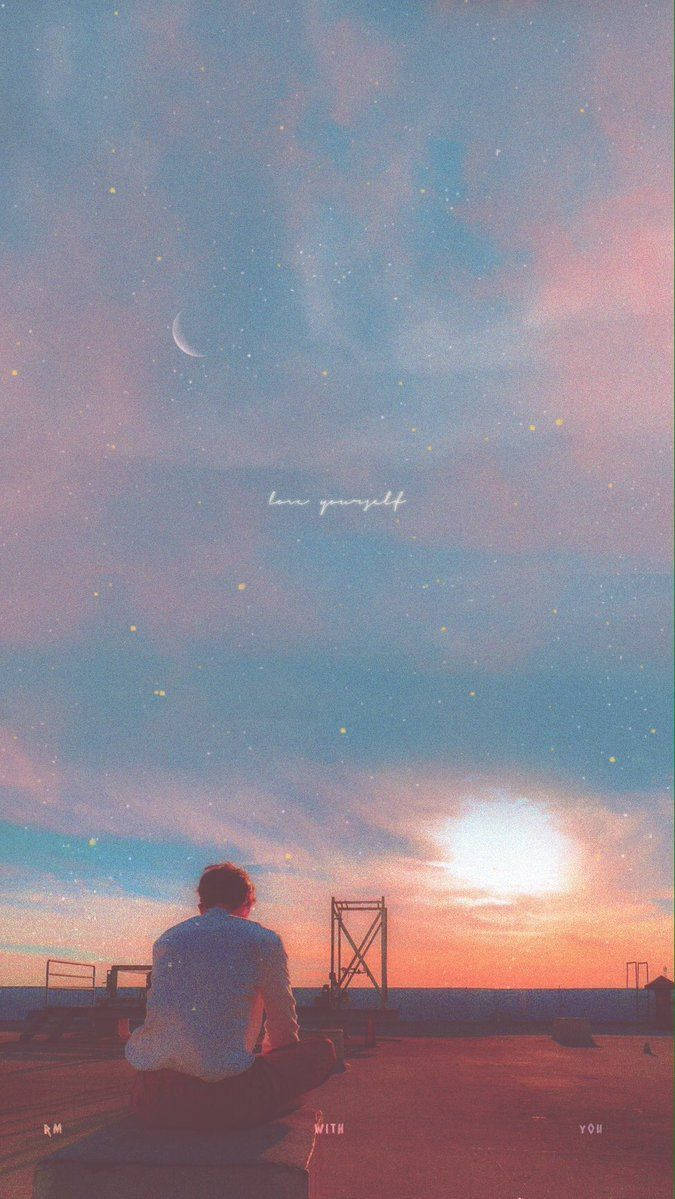 Bts RM estetic apus roz Fundal