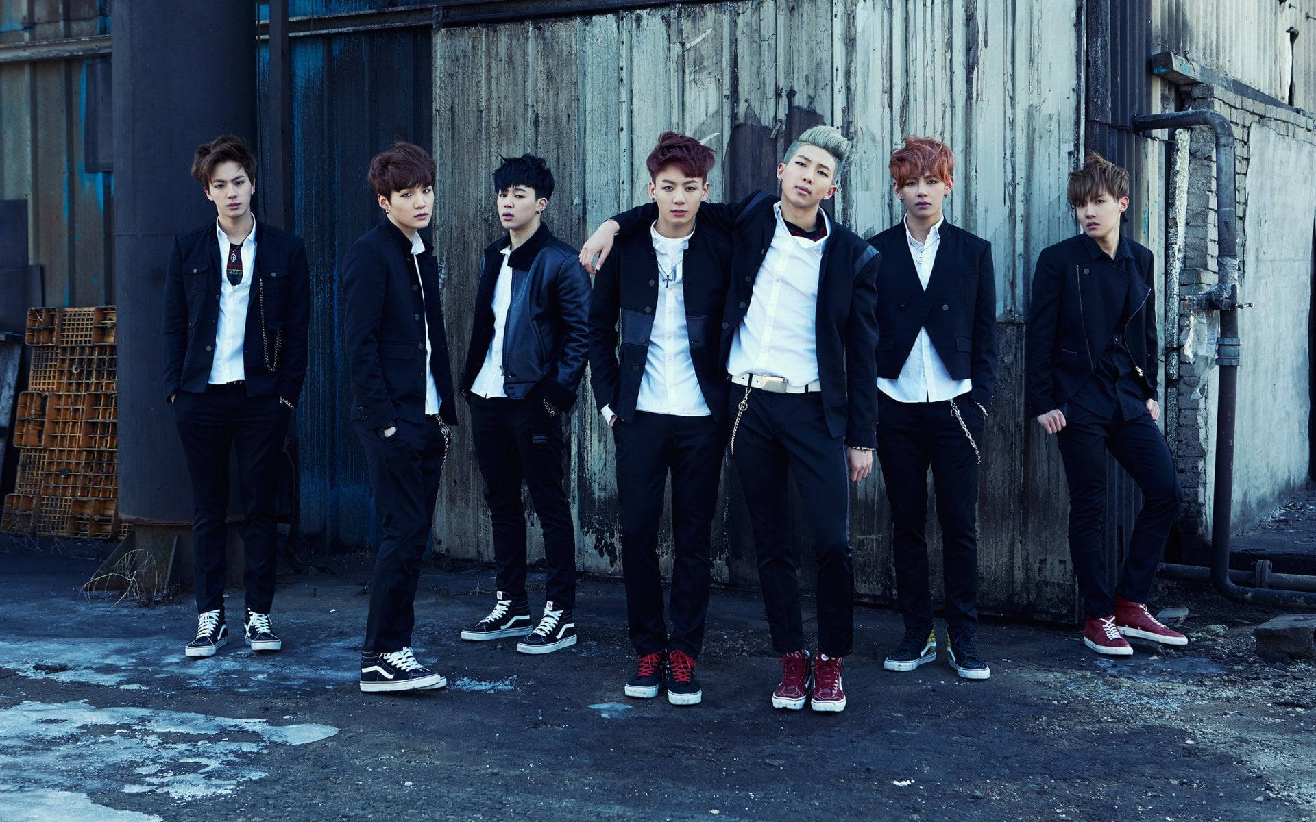 BTS Skool Luv Affair Fotografie de grup Fundal
