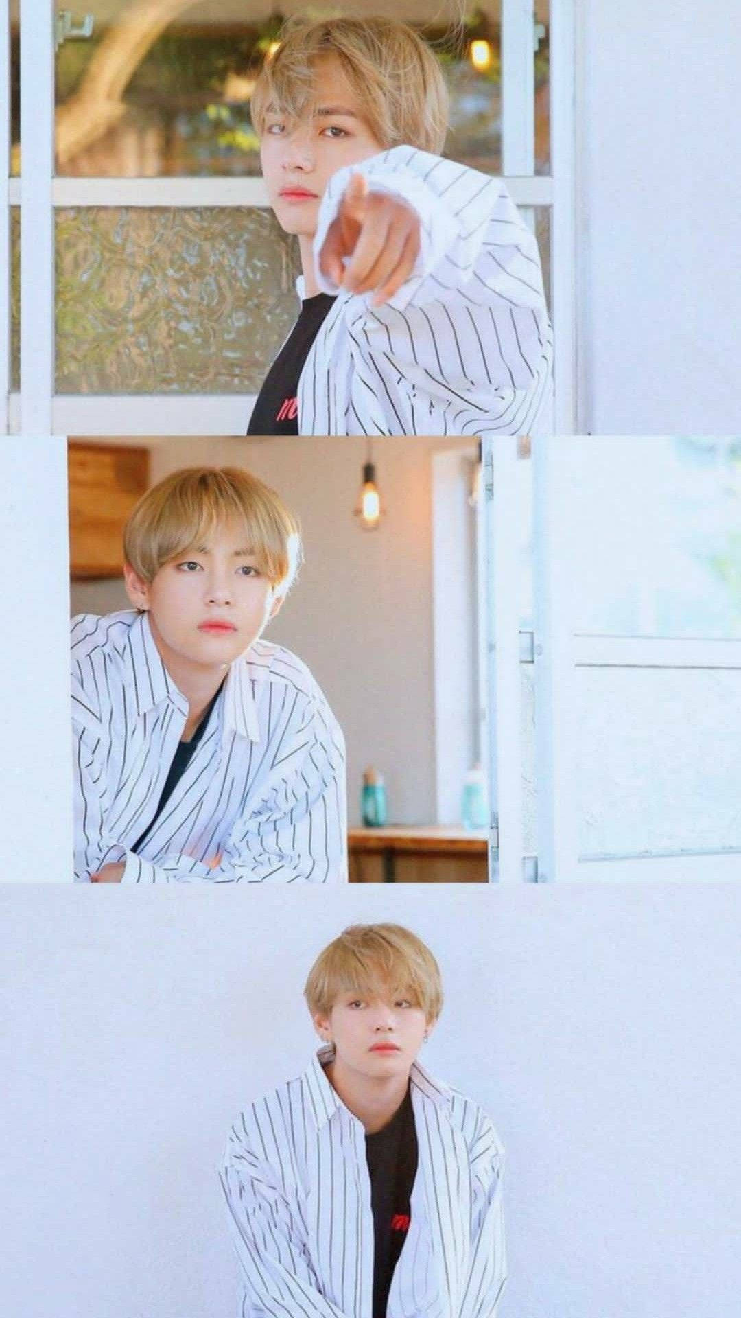 BTS V Colaj Alb Fundal