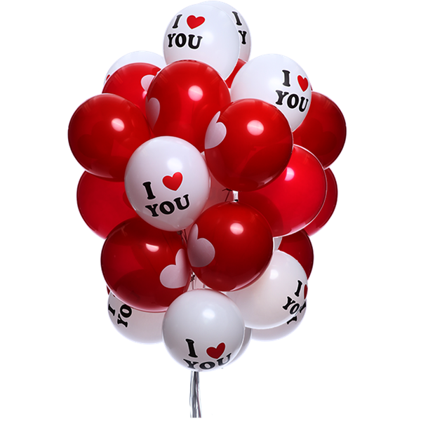 Buchet de baloane Te iubesc Fundal