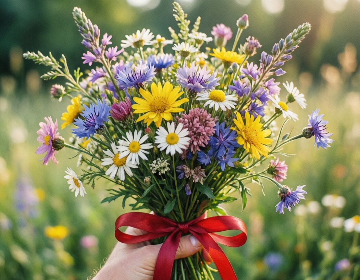 Buchet de flori sălbatice Iubire Fundal