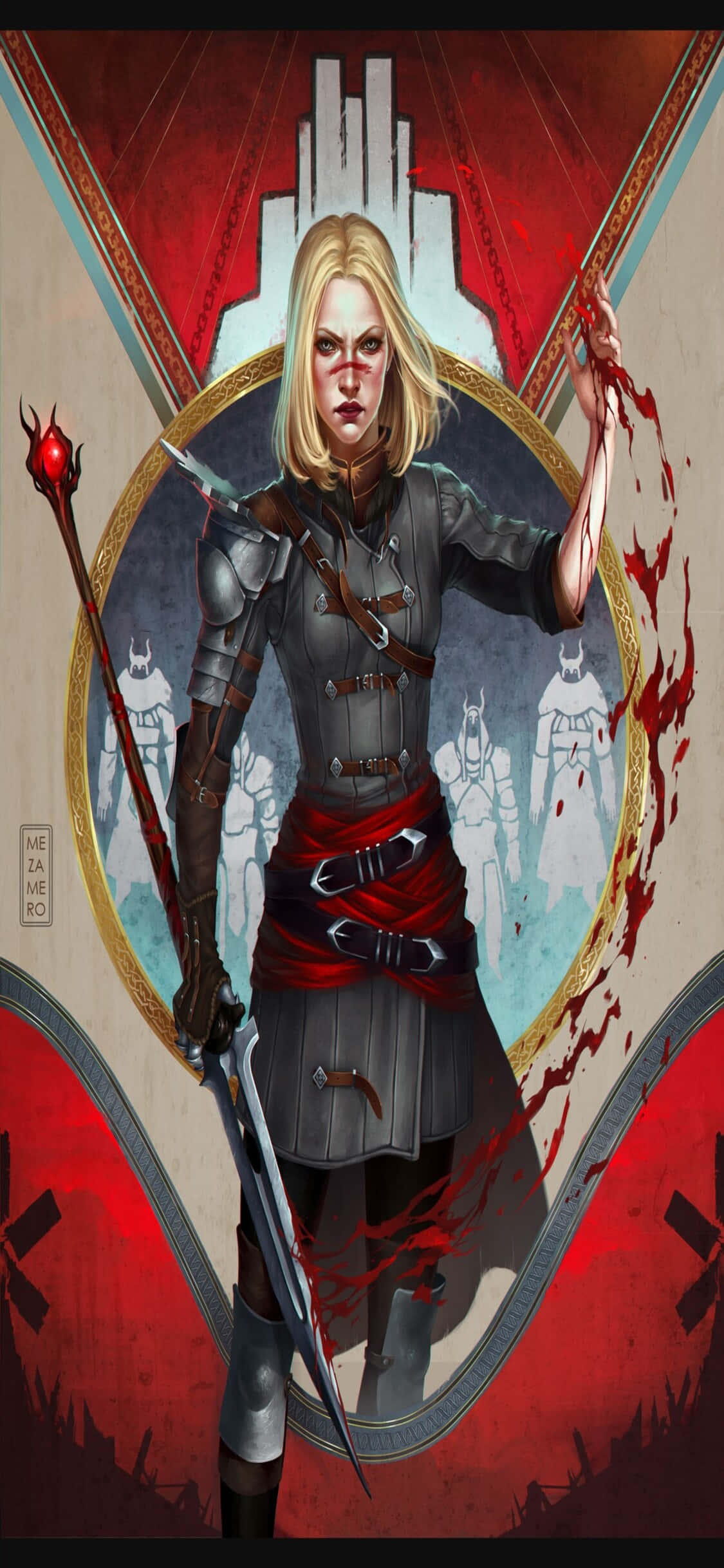Bucură-te de aventura Dragon Age în timp ce explorezi noul iPhone Xs Fundal