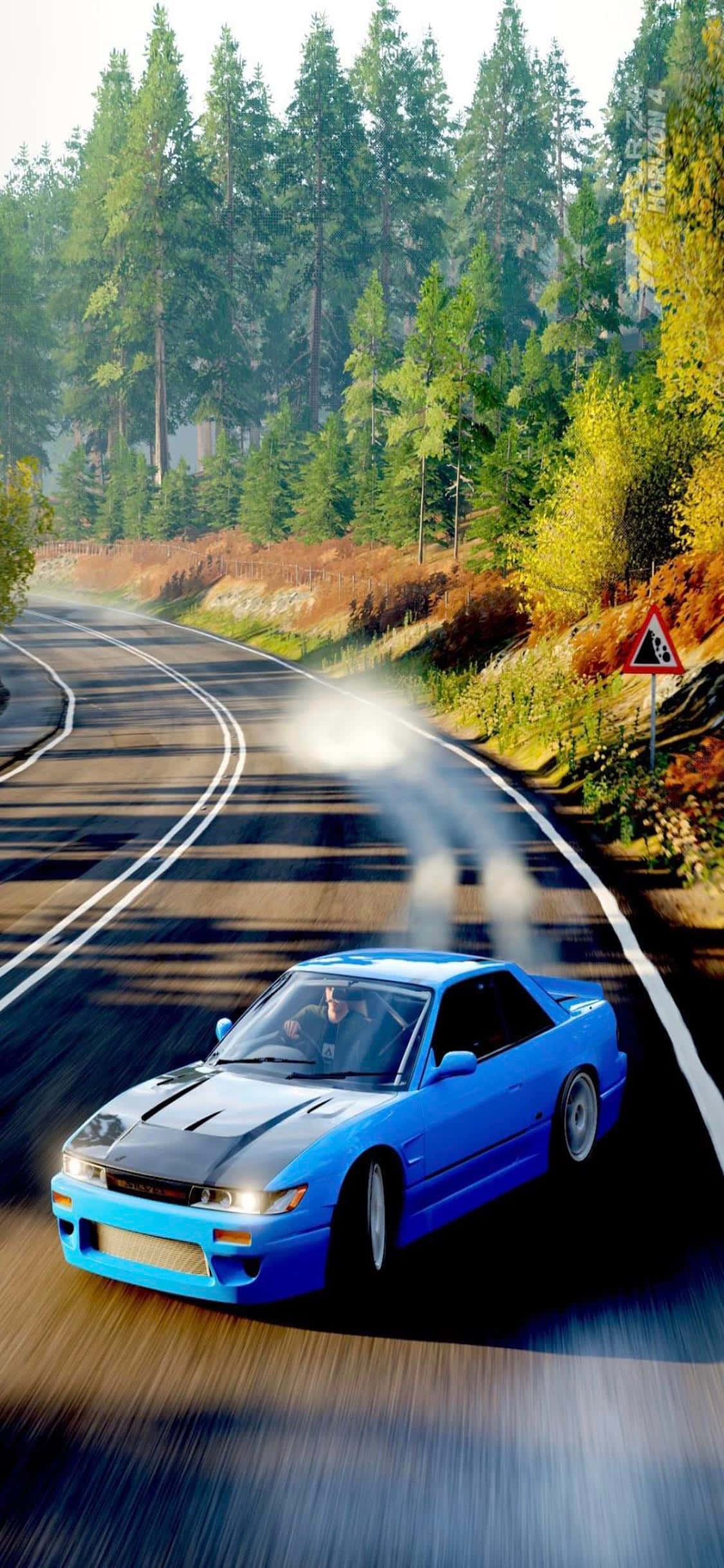 Bucurați-vă de emoția drumului deschis cu iPhone Xs și Forza Horizon 4 Fundal