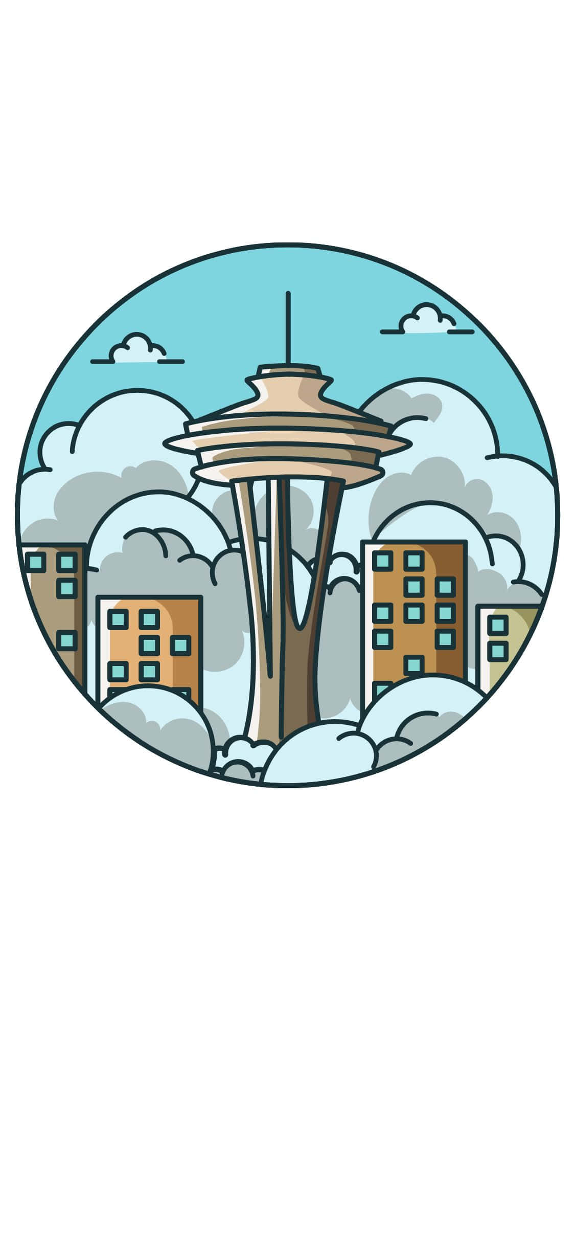 Bucură-te de frumusețea orizontului Seattle în timp ce folosești iPhone X. Fundal