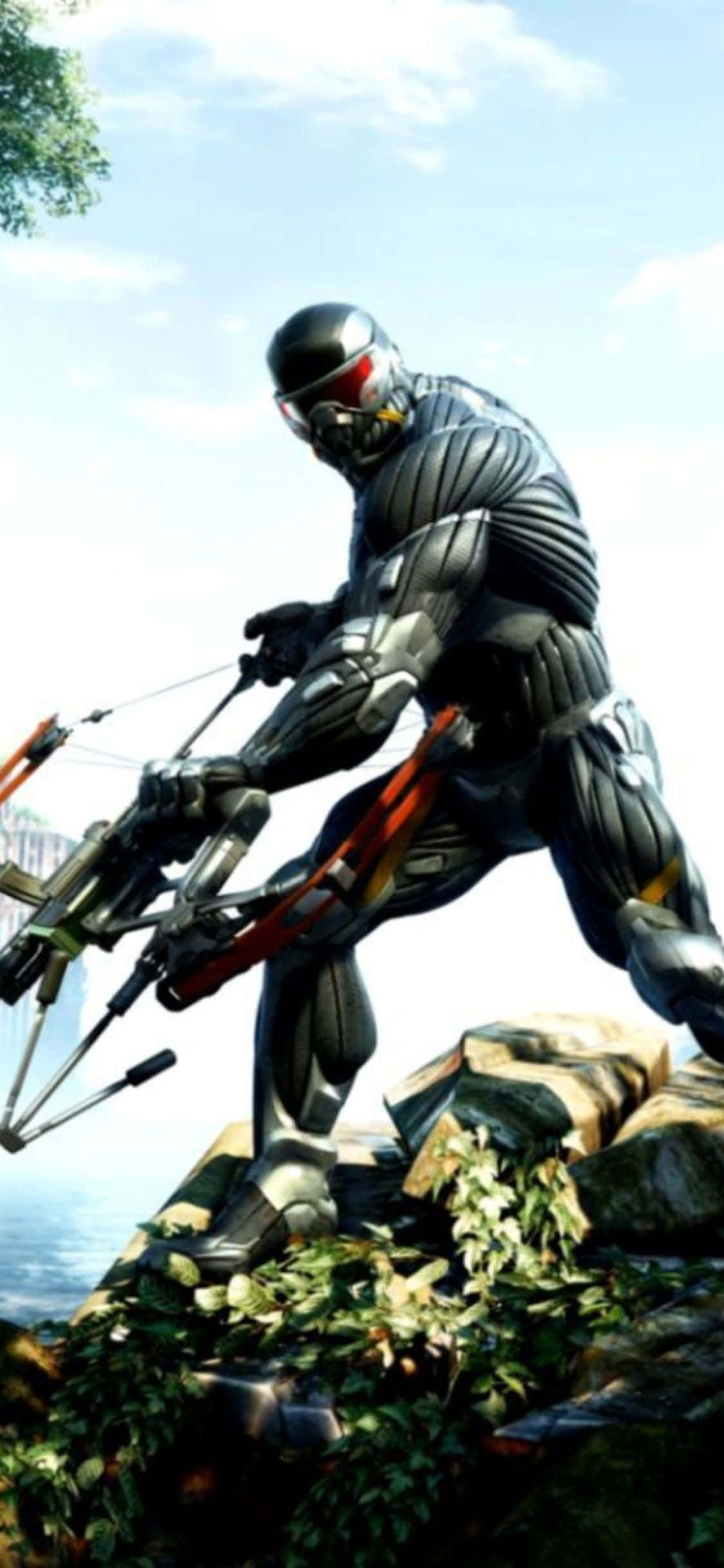 Bucură-te de lumea plină de acțiune a Crysis 3 cu puternicul iPhone X Fundal