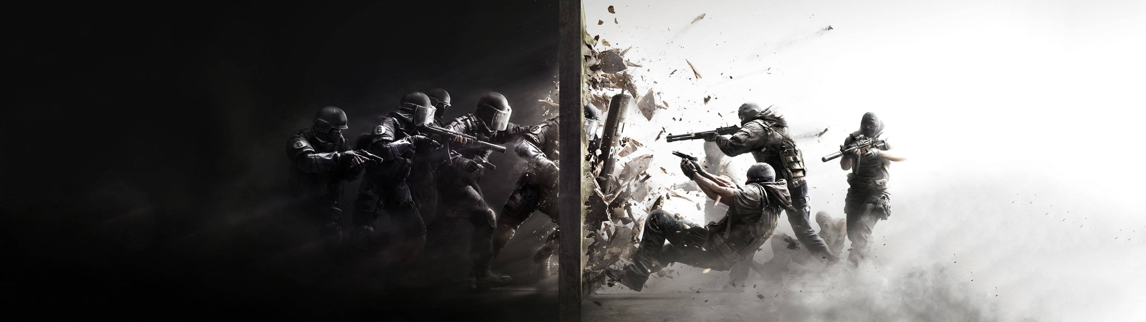 Bucură-te de Rainbow Six Siege în detaliu impresionant pe două ecrane Fundal