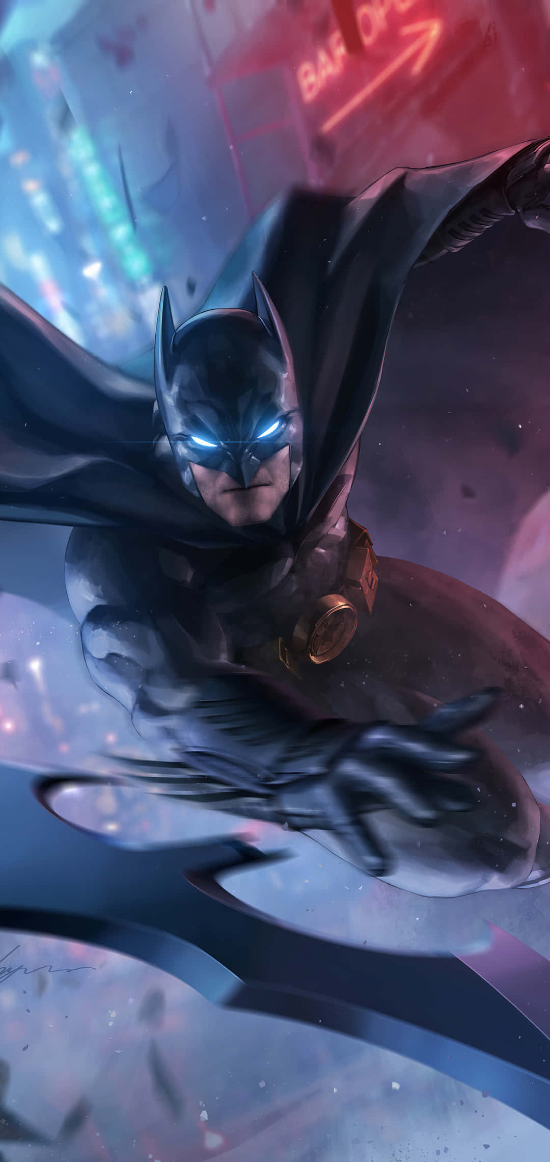 Bucură-te de un aspect realist și cool cu acest fundal Batman pentru iPhone! Fundal