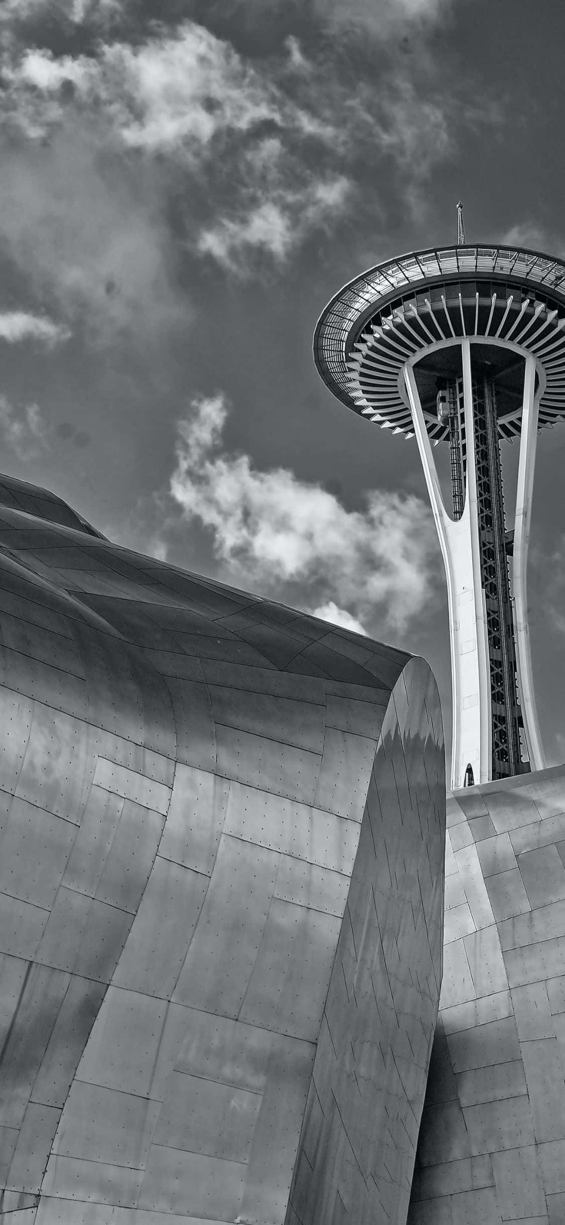 Bucurați-vă de impresionantul orizont al Seattle-ului și de emblematicul Space Needle prin afișajul remarcabil al iPhone X. Fundal