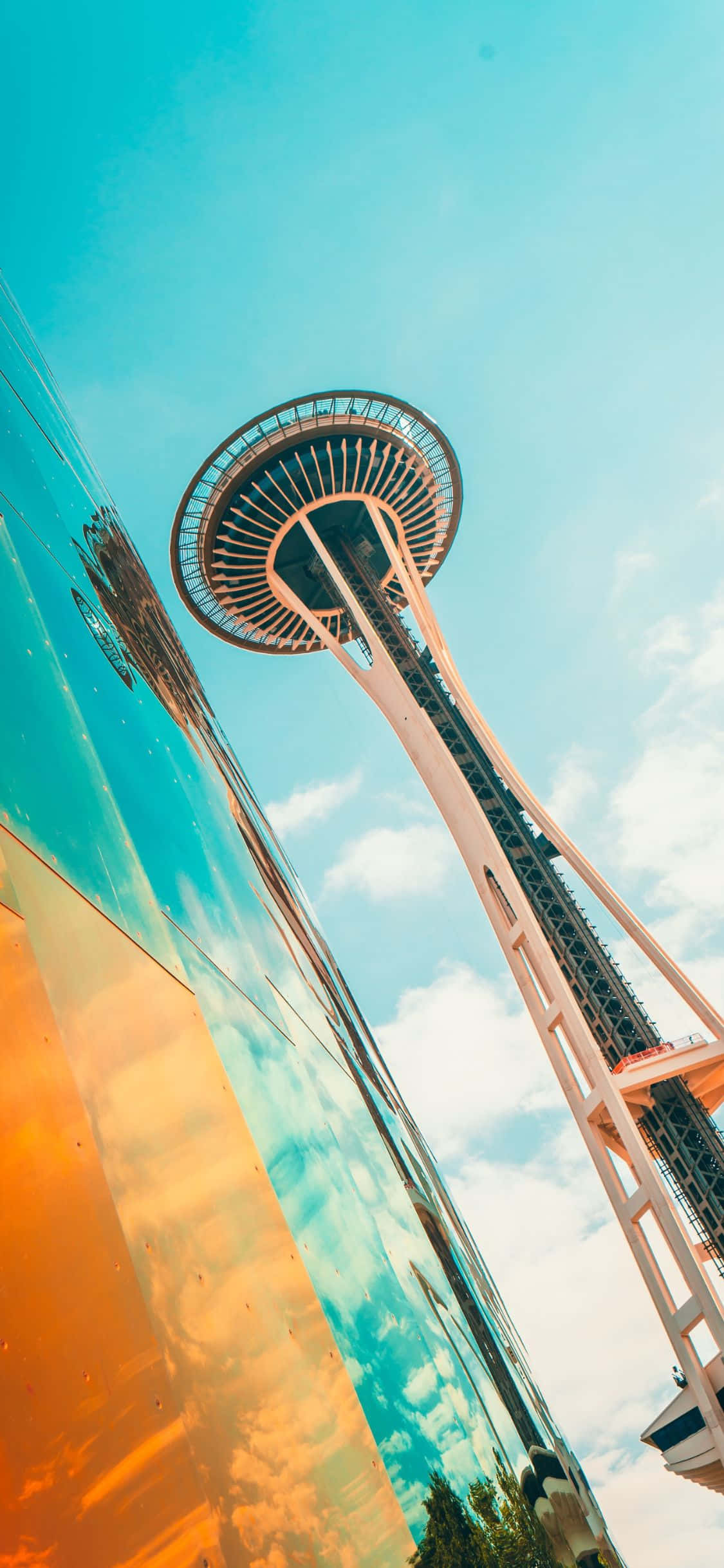 Bucurați-vă de o vedere pitorească de pe iPhone X în Seattle Fundal