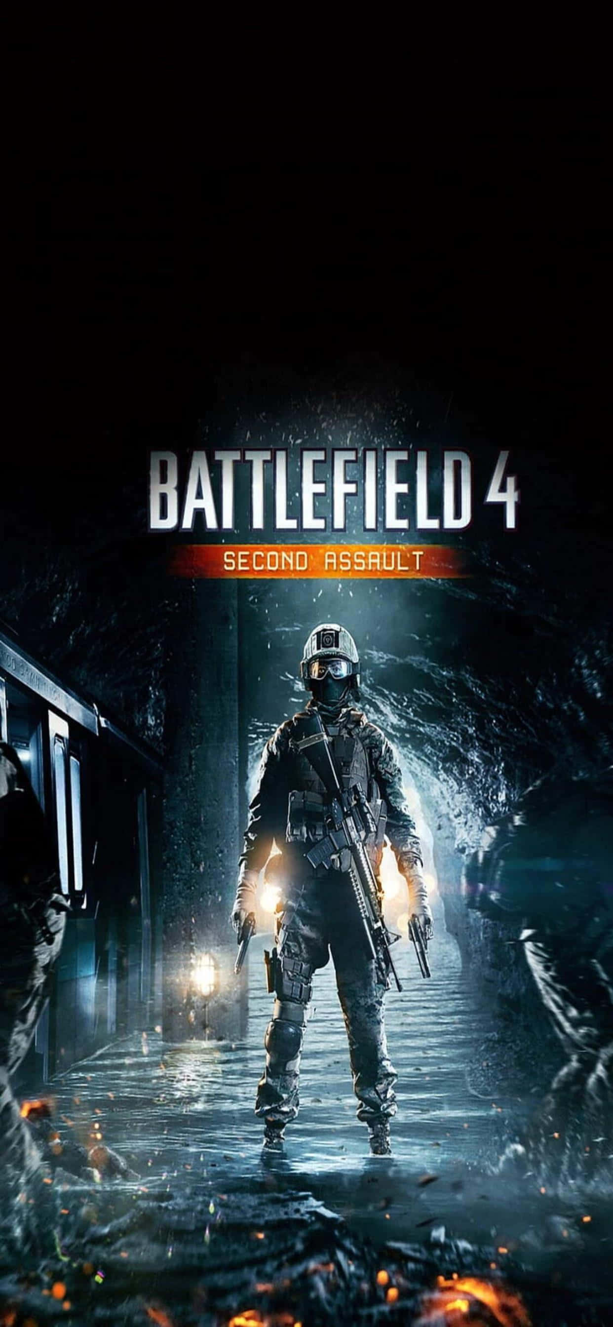 Bucurați-vă de ore întregi de gaming mobil cu un iPhone Xs Max și Battlefield 4 Fundal